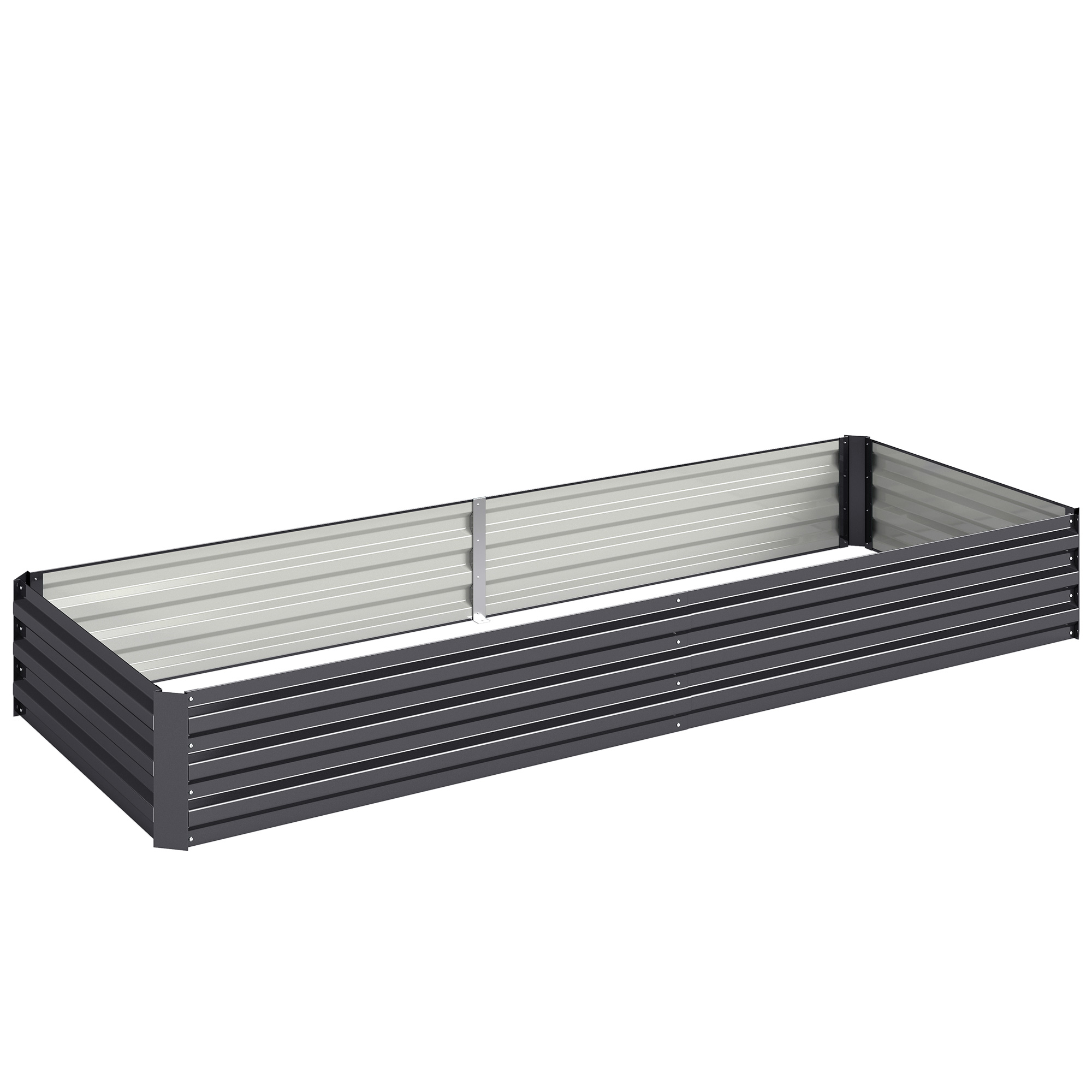 Outsunny Wysokie Grządki ze Stali, otwarte dno, łatwy montaż, 95 dł. x 90,5 szer. x 29,8 wys. cm, Szary
