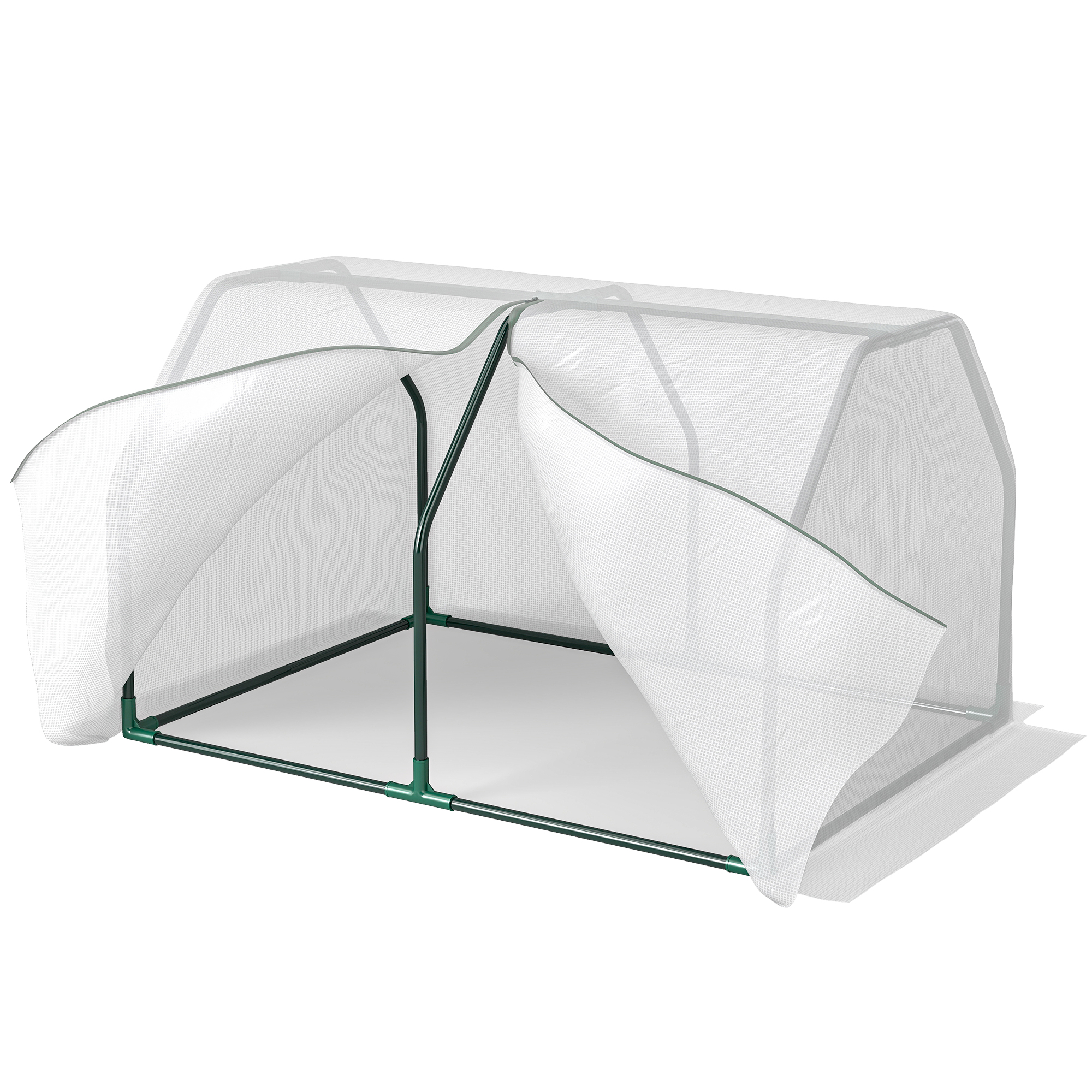 Outsunny Mini Szklarnia, odporna na warunki atmosferyczne, łatwa w transporcie, 99 cm x 71 cm x 60 cm, Tunel foliowy, Zielony