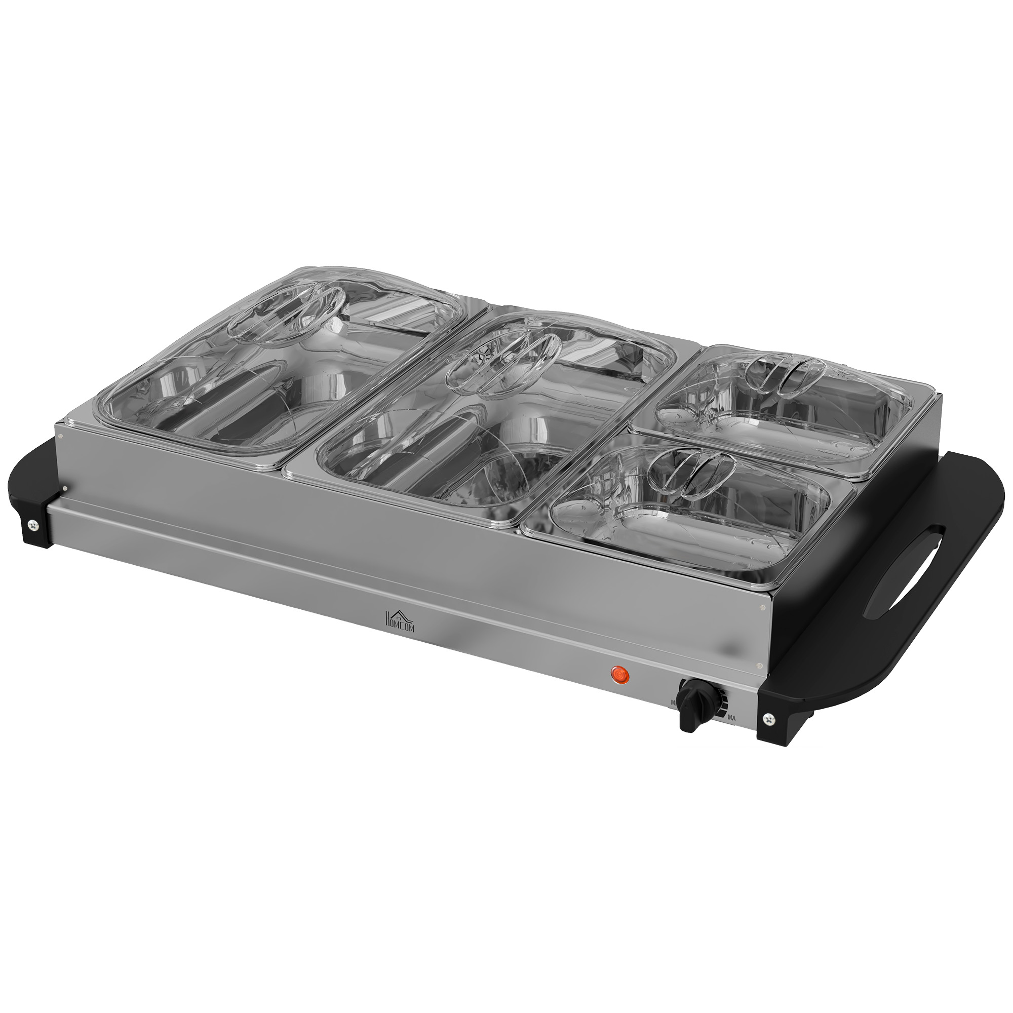 HOMCOM 2-w-1 Podgrzewacz Bufetowy 6,8L 300W ze Stali Nierdzewnej Srebrny