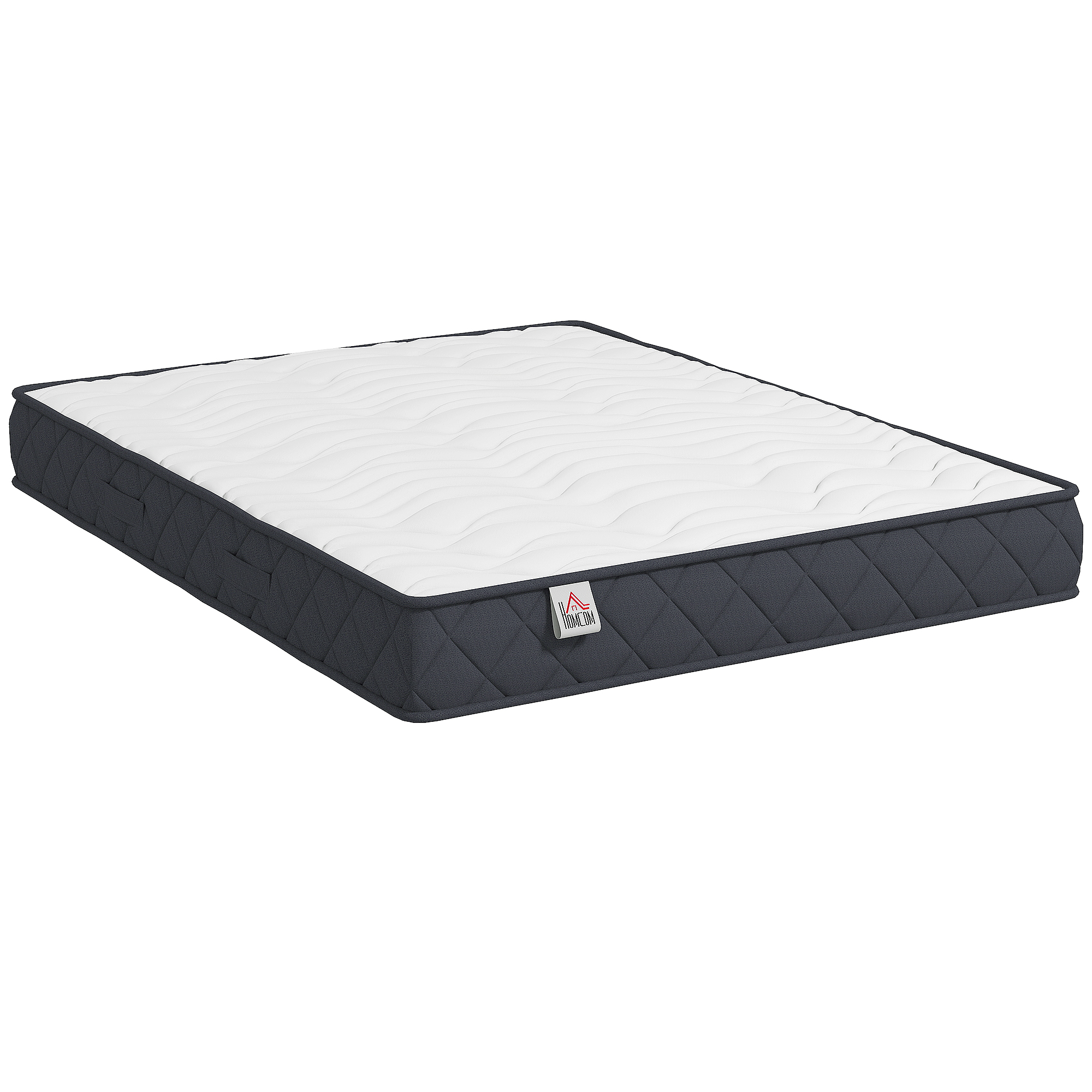 HOMCOM Colchón 140x190 cm, colchón para 2 personas, espuma viscoelástica, 20 cm de grosor, certificado OEKO-TEX, firmeza media