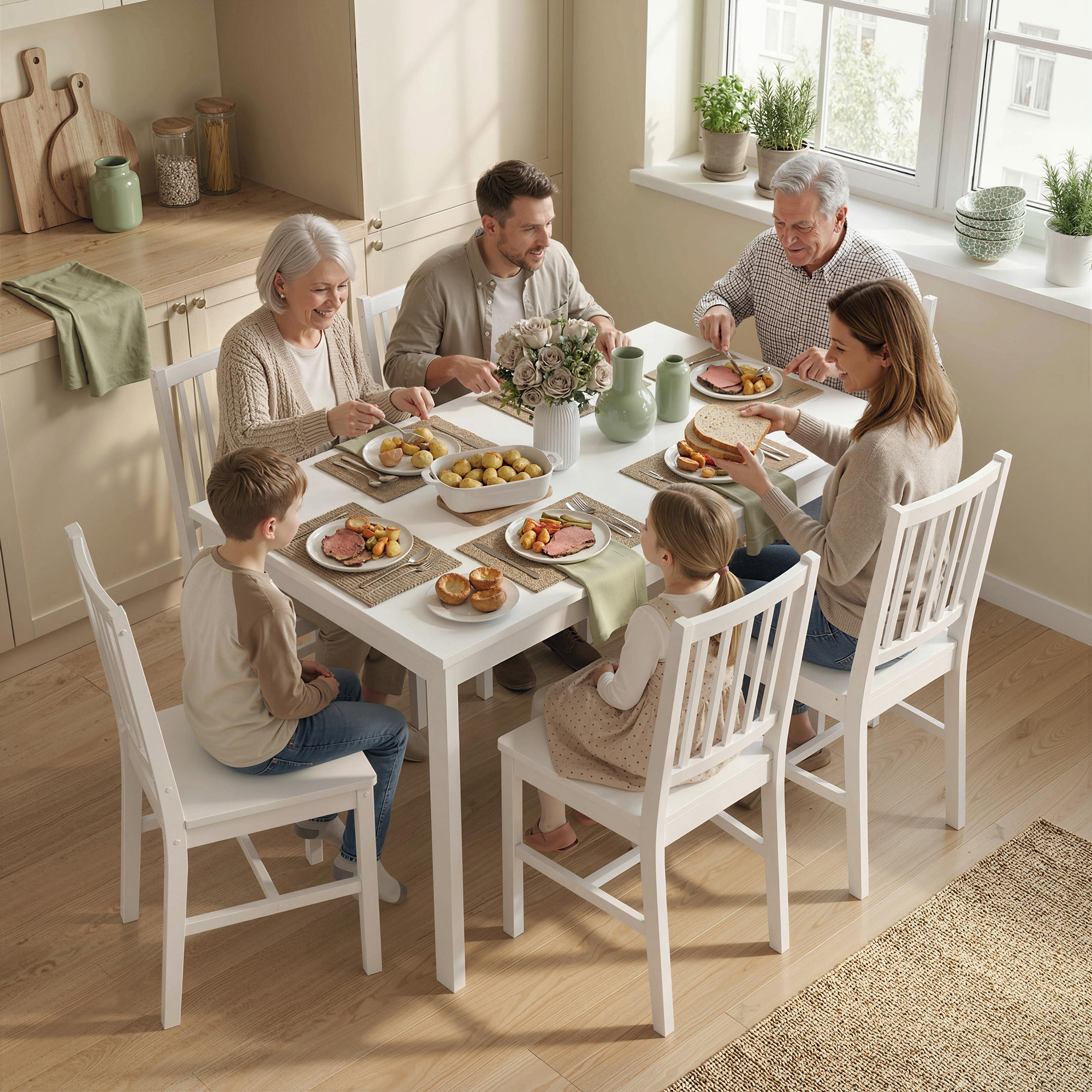  Masa de Sufragerie Extensibila 80-120 cm pentru 4-6 Persoane, Masa Economisitoare de Spatiu cu Extensie Glisanta, Natural [7]