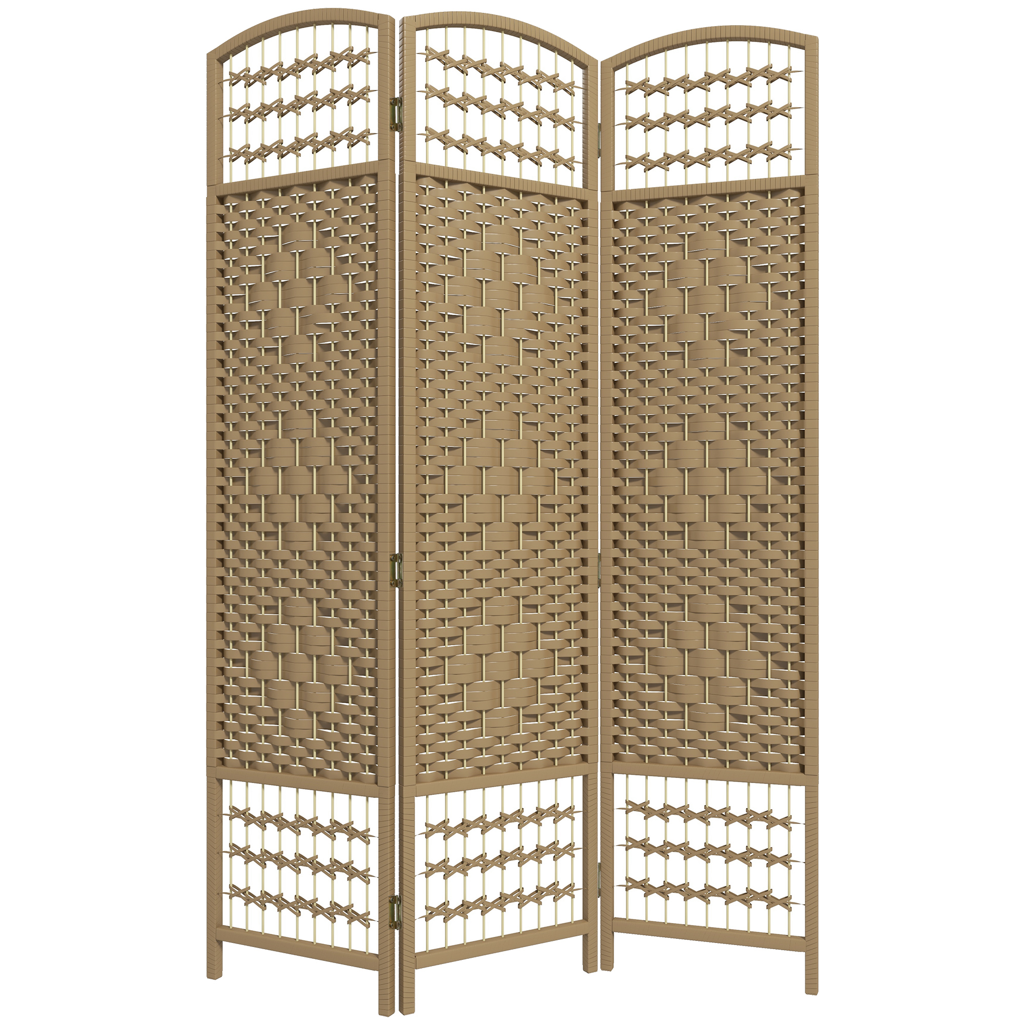 HOMCOM Paravent intérieur en bois séparateur de pièce cloison pliable 3 panneaux 120 x 170 cm bois naturel