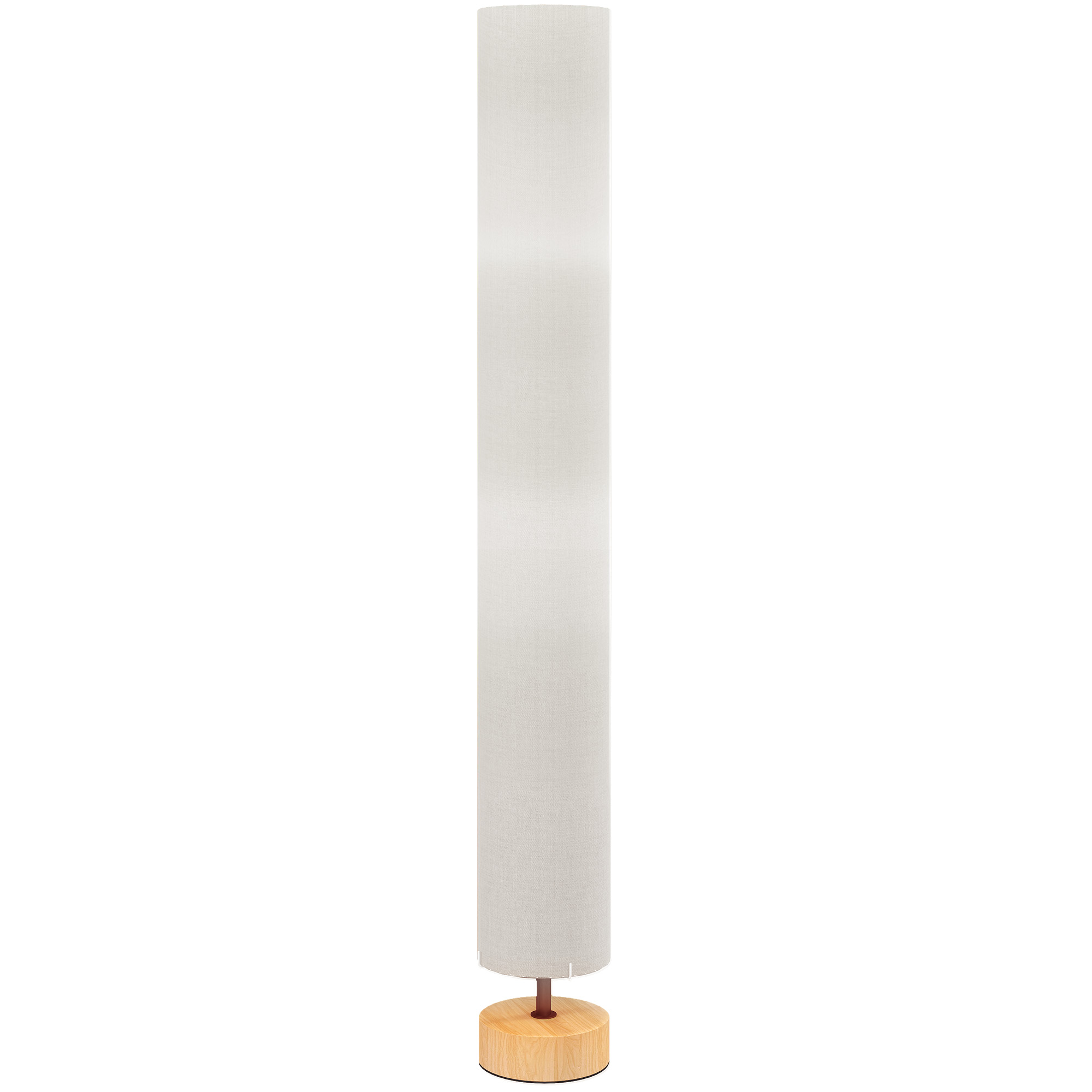 HOMCOM Lampadaire sur pied de salon avec abat-jour en lin, interrupteur à pied, 2 x douille E27, 120 cm, beige