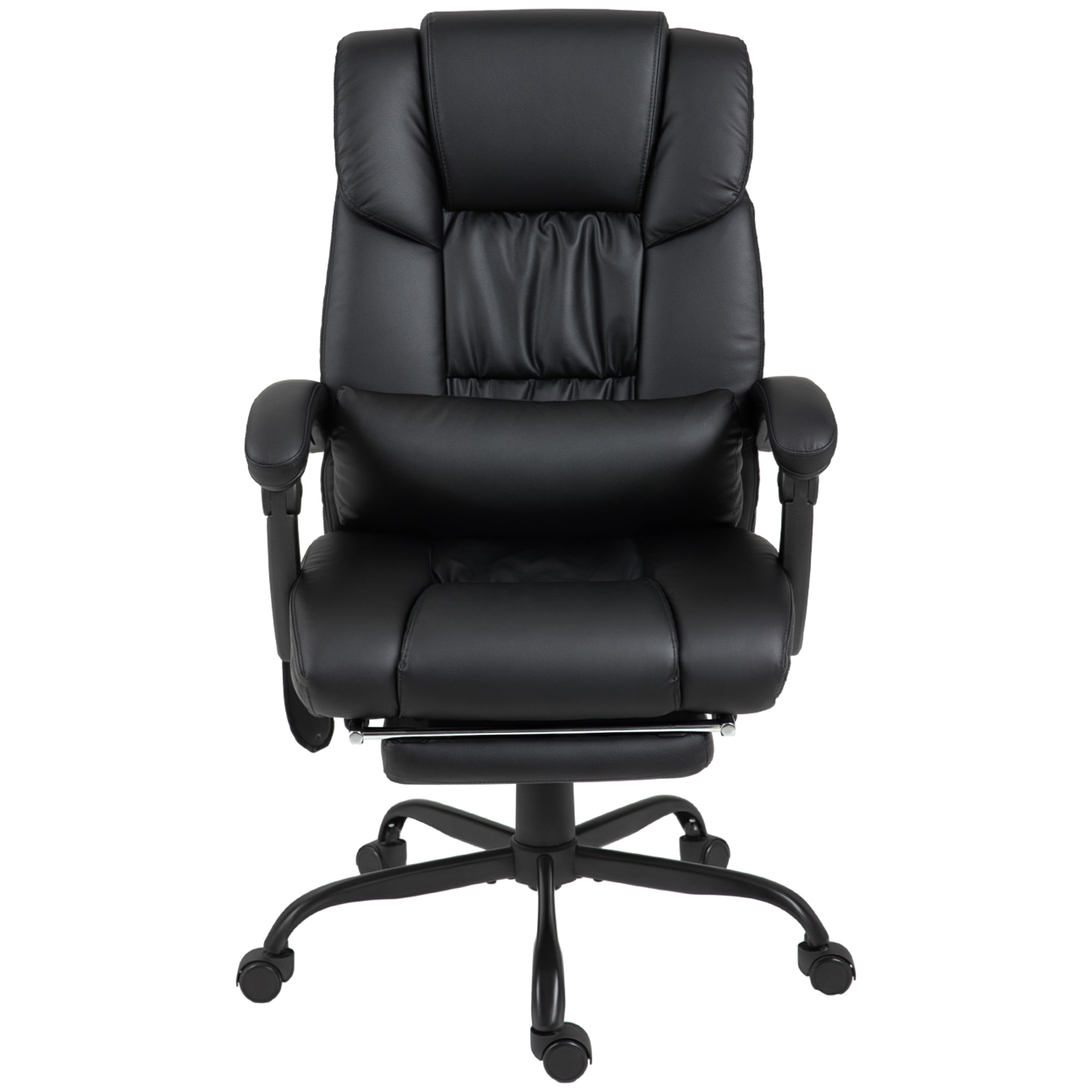 Vinsetto Cadeira Ergonômica com Massagem de 6 Pontos Encosto Alto Reclinável Apoio para Pés e Controlo Remoto 66x75x112-122 cm Preto Aosom