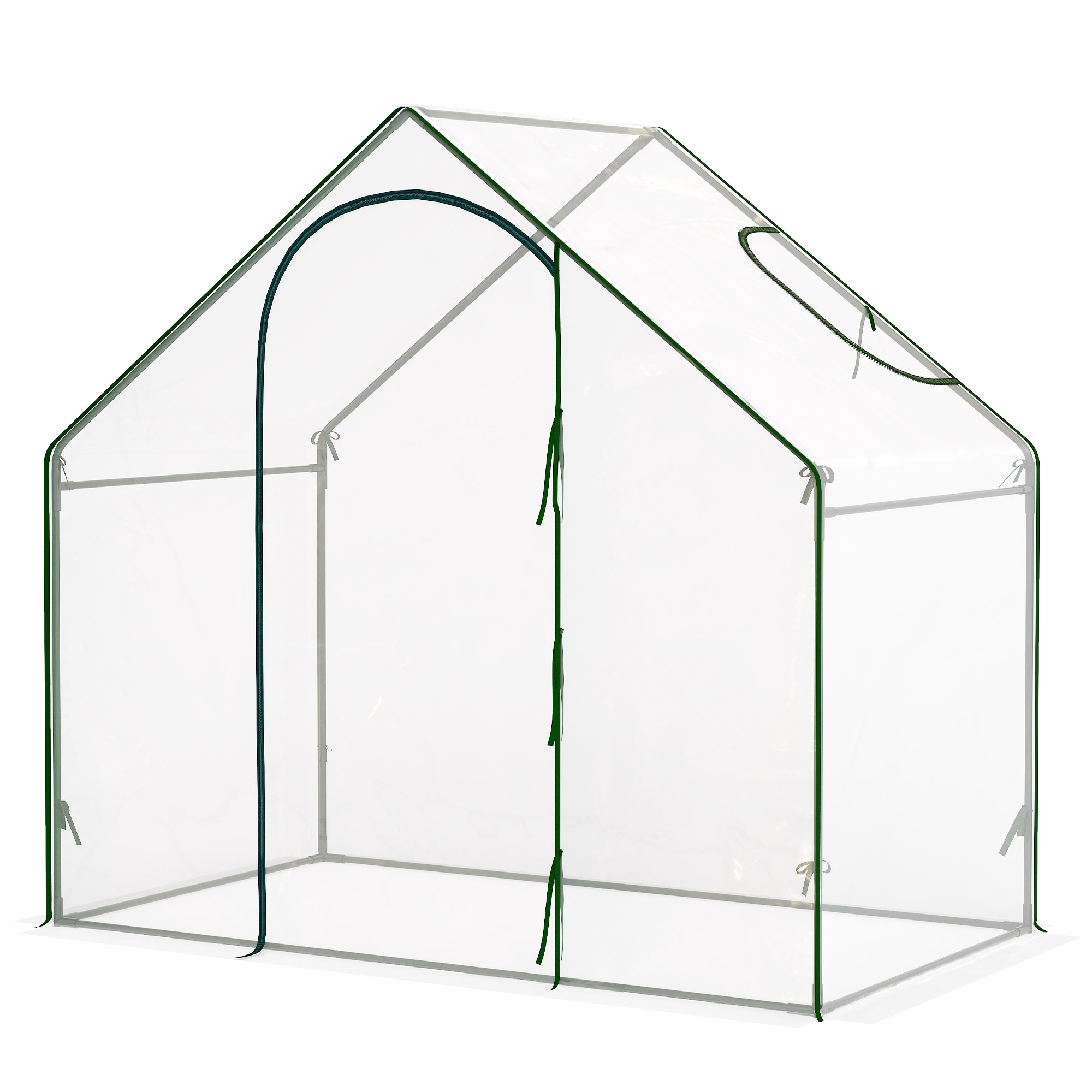 Outsunny Serre de Jardin Serre pour tomates 1,8L x 1l x 1,68H m Acier plastique imperméable Transparent Vert