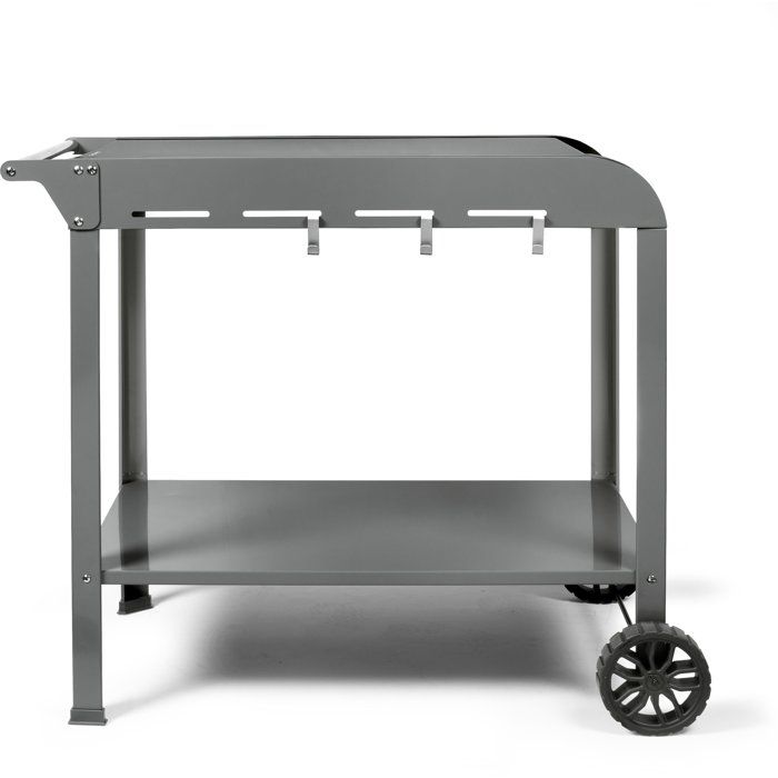 Desserte pour plancha - LIVOO - GS168G - 2 roues crantées ø 14,5 cm - Plateau supérieur 70 x 50 cm - Plateau inférieur 79 x 49 cm