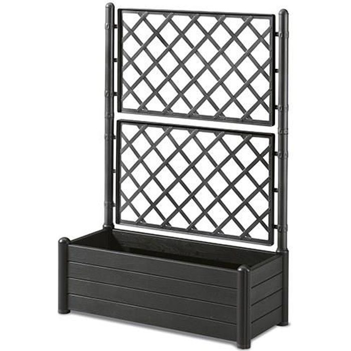 Stefanplast Gris Bac À Fleurs Avec Treillis 100 X 43 X H142 Cm 80 L - Image 4