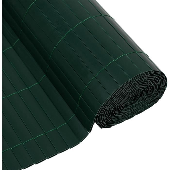 Canisse PVC double face - NATURE - 1 x 3 m - 1600 g/m² - Occultant 4/5 - Anti-UV - Vert