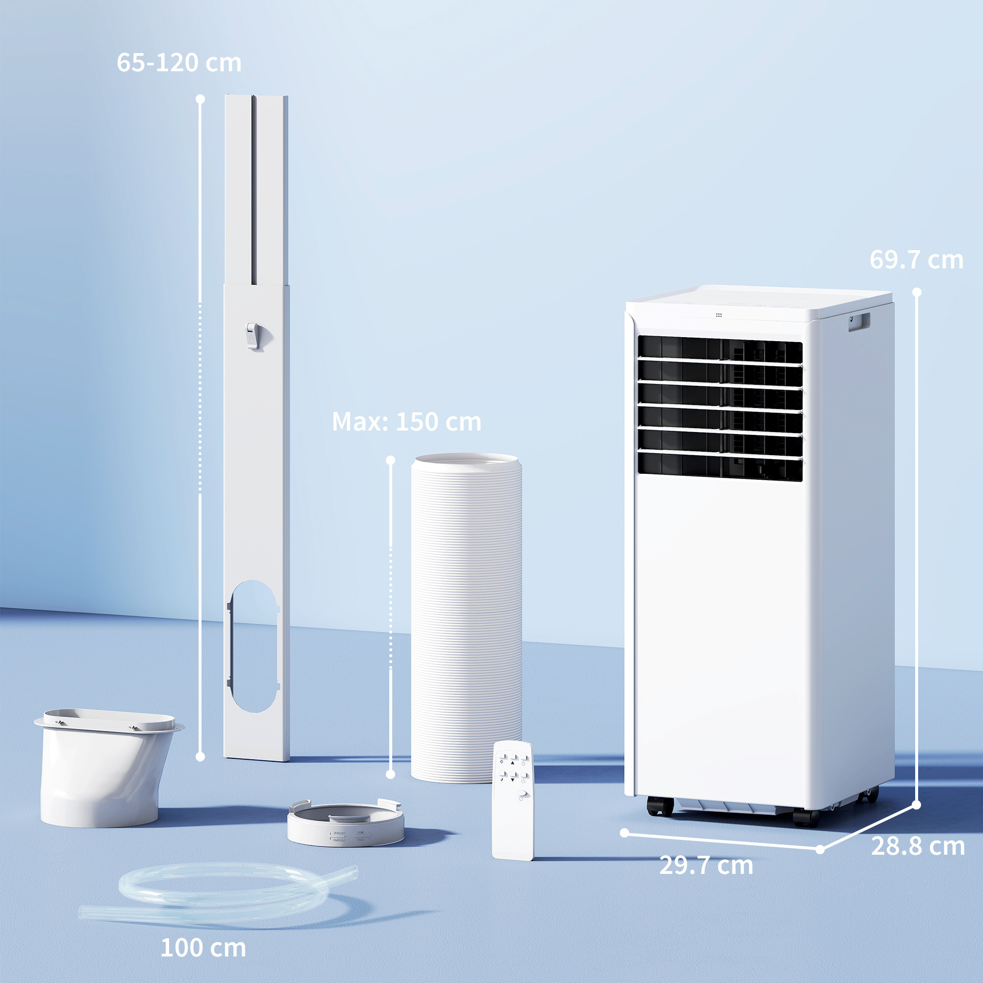  Aparat de Aer Conditionat Portabil 7000 BTU, Unitate 4-in-1 cu Racire, Dezumidificator, Ventilator, Mod Noapte [2]