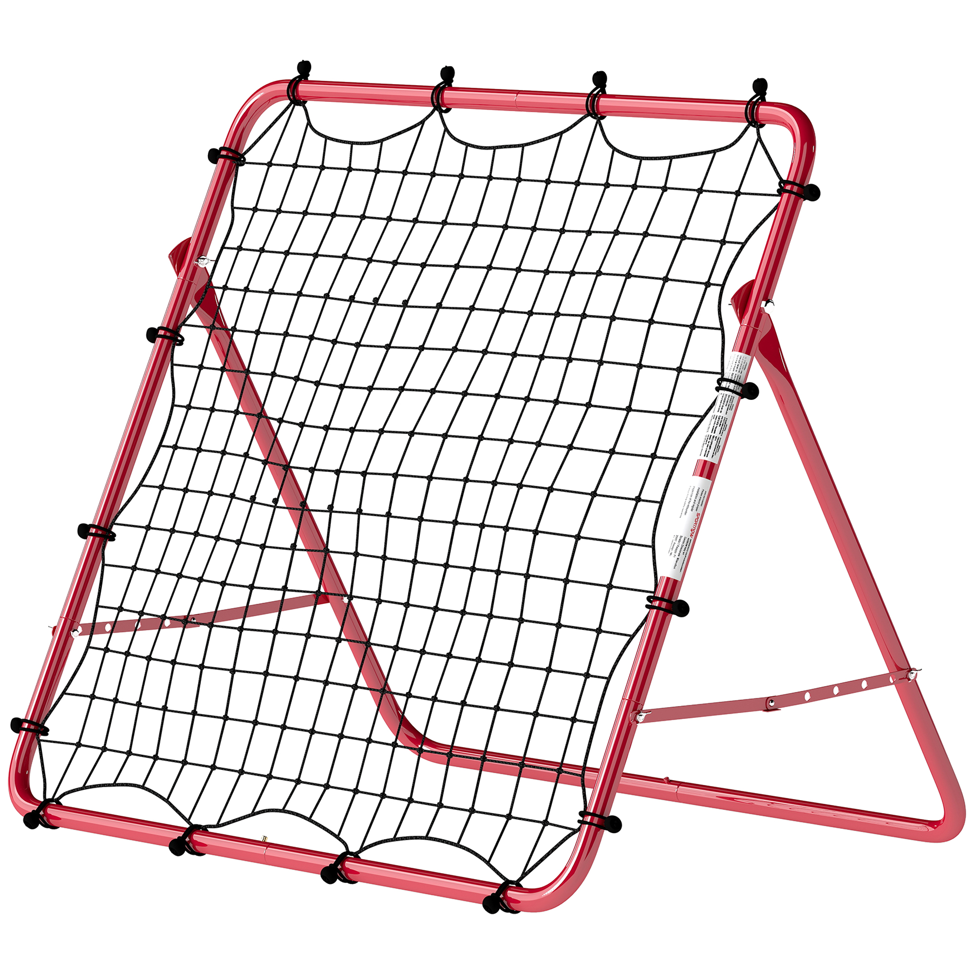 SPORTNOW Filet de Rebond Football Portable, 5 Angles Réglables en Acier et Nylon à Double Couche, 103x72x89cm, Rouge