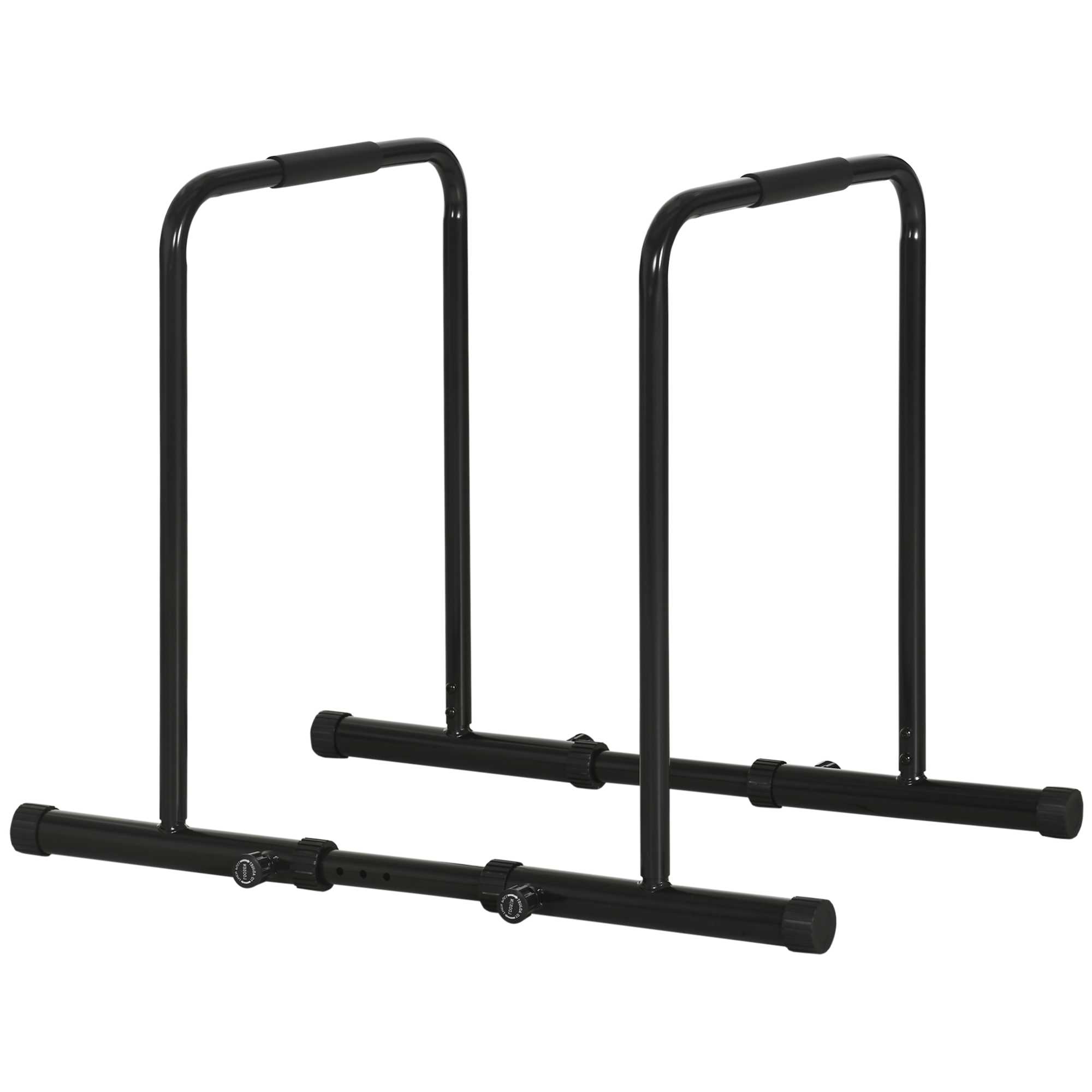 SPORTNOW Dips Barre Parallèle Station de Musculation en Acier, Hauteur et Espacement Réglables, 90-102x65x80-90cm, Noir
