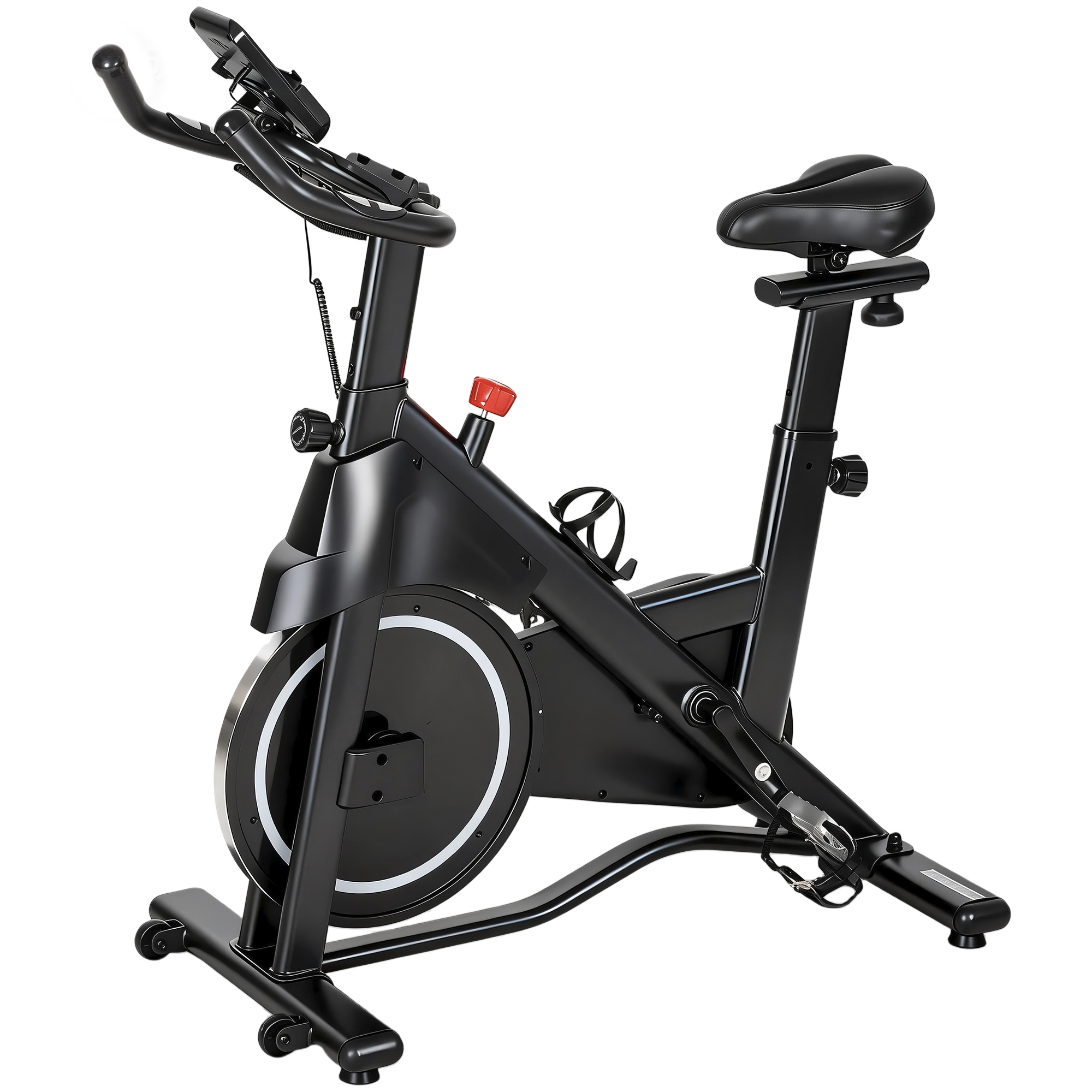 SPORTNOW Vélo d'Appartement, Vélo d'Exercice, Résistance Magnétique Réglable, Écran LCD, Siège Confortable, 108x51x116cm, Blanc