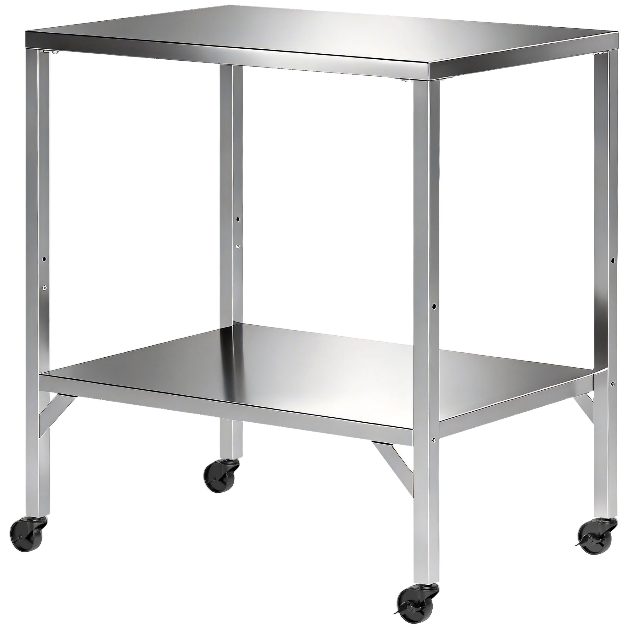 Outsunny Chariot de Barbecue Table de Préparation Extérieur avec Plan de Travail et Roulettes Acier Inoxydable 85x60x92cm Argenté