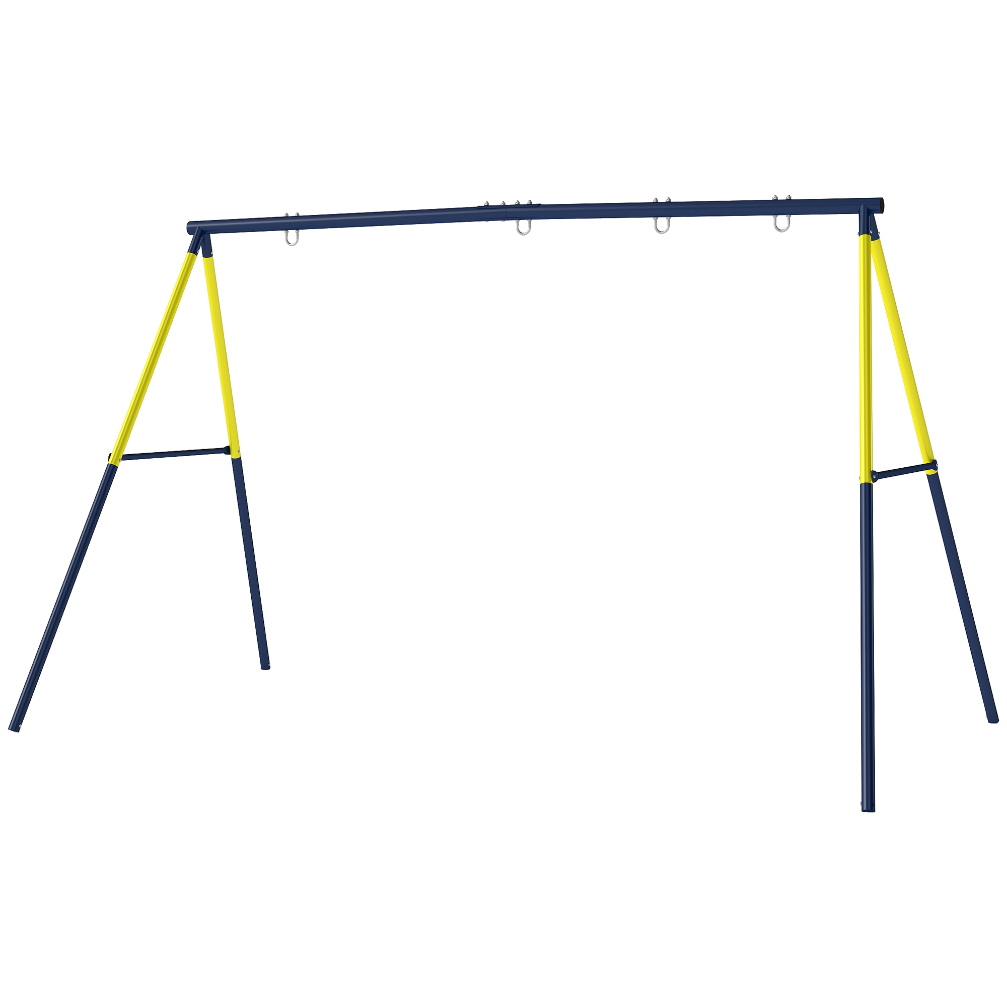AIYAPLAY Balançoire portique pour enfant avec double balançoire cadre en acier, pour 3-8 ans, 260x160x178cm bleu