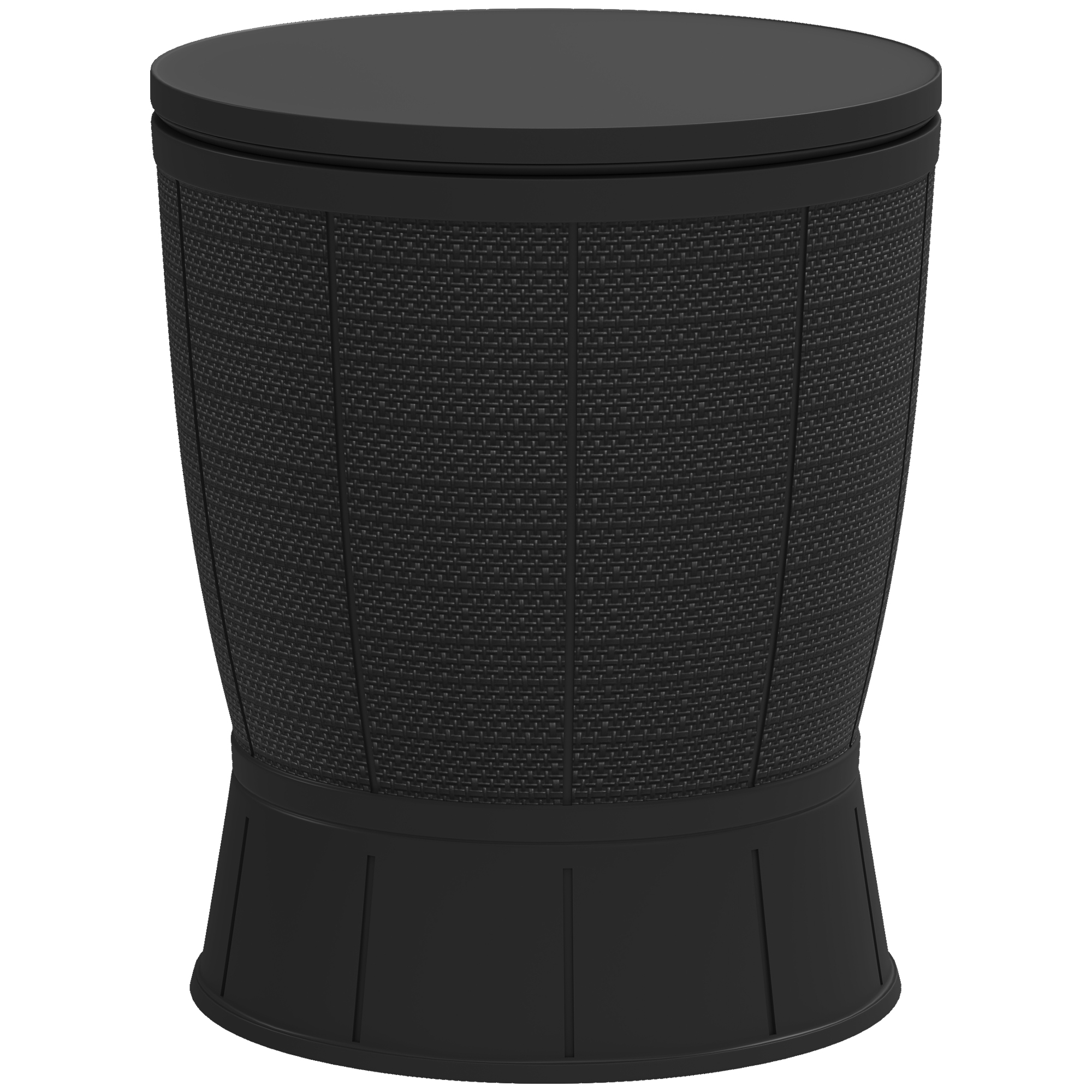 Outsunny Table à glacière 3 en 1, table de cocktail avec seau à glace, plateau télescopique pour jardin, Ø 49 x 58-84 cm, noir