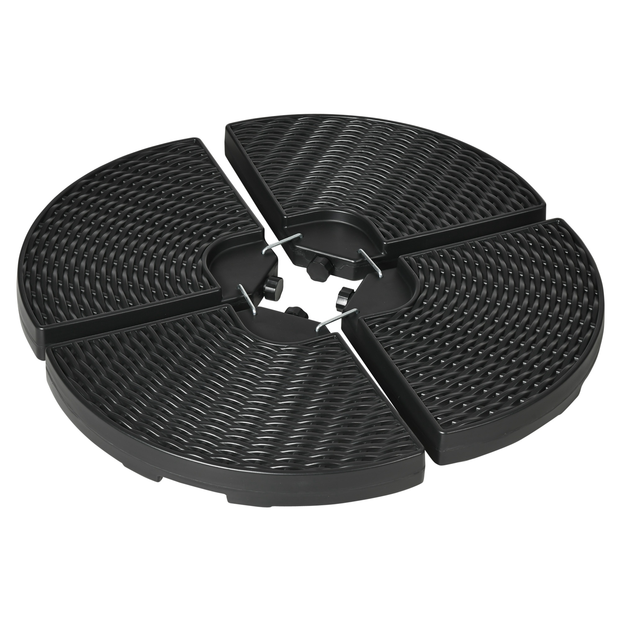 Outsunny Lestage pour parasol dalle de parasol pour parasol déporté 4 pièces peut être rempli d'eau 52L ou de sable 68Kg Aosom France