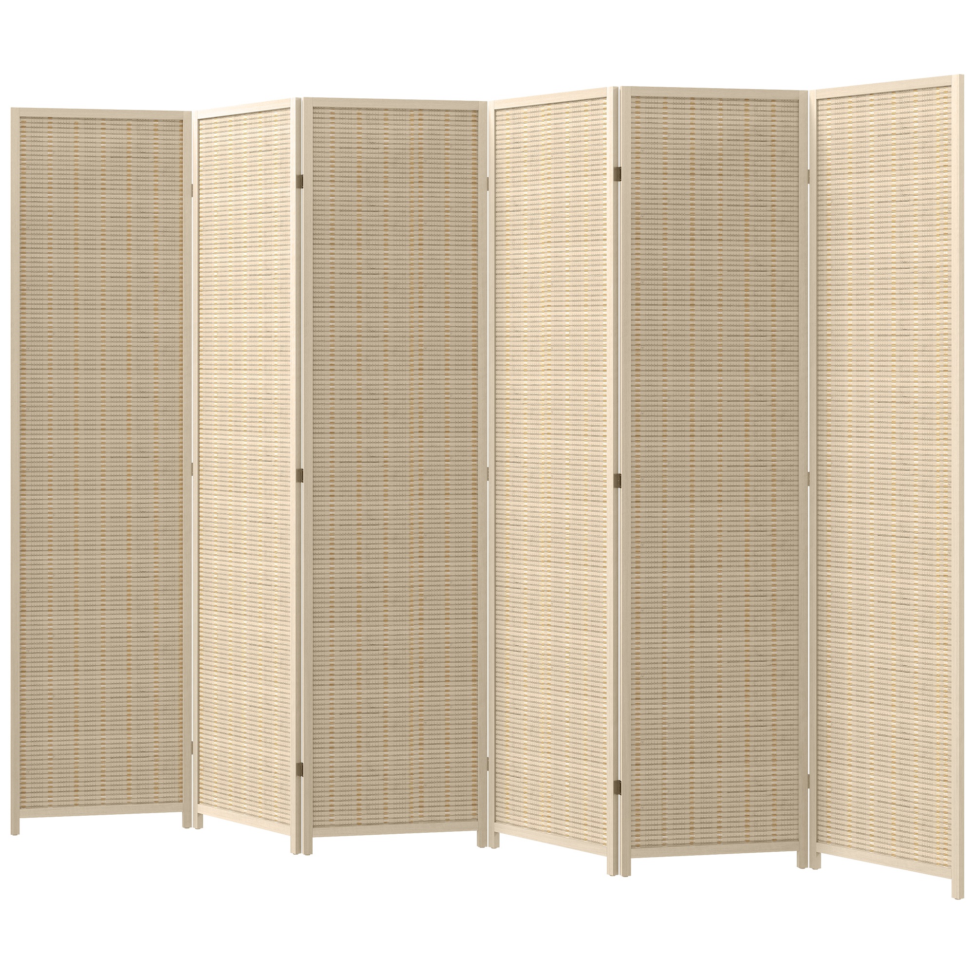 HOMCOM Paravent en bois séparateur de pièce closion de séparation pliable 6 panneaux 270 x 180 cm bois naturel