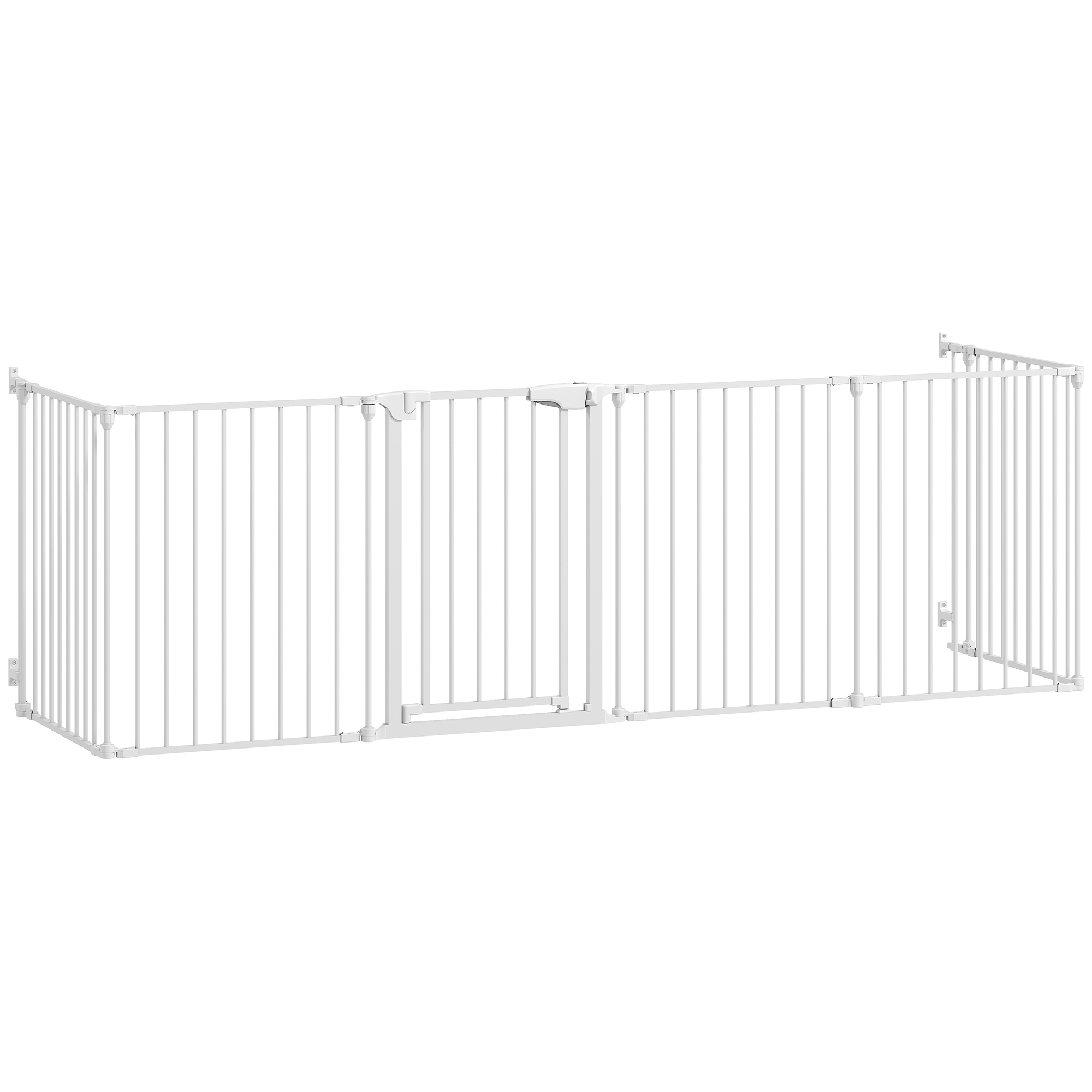 PawHut Barrière de sécurité modulable en acier blanc, vert incl. avec garde-corps Aosom France