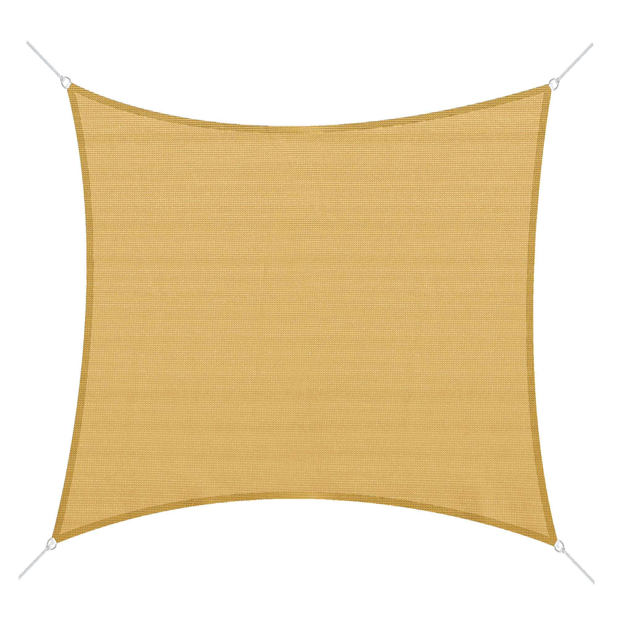 Outsunny Voile d'Ombrage Carré 3 x 3 m Polyéthylène Haute Densité Résistant aux UV Coloris Sable