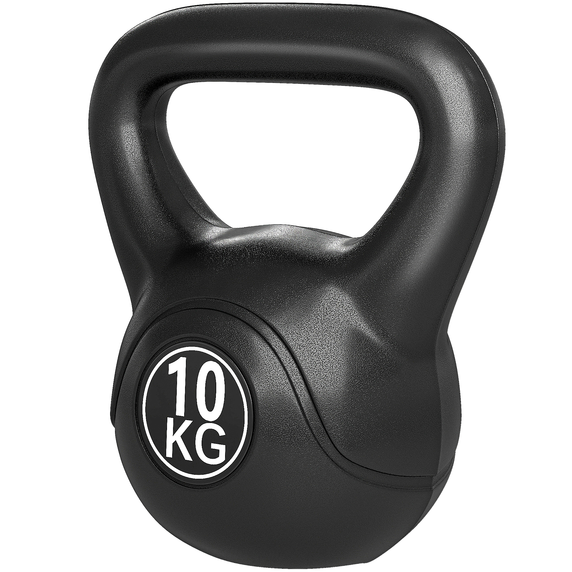 HOMCOM Kettlebell 10 kg, haltère avec poignée ergonomique, haltère à boule, musculation, entraînement, 25 x 19 x 28 cm noir