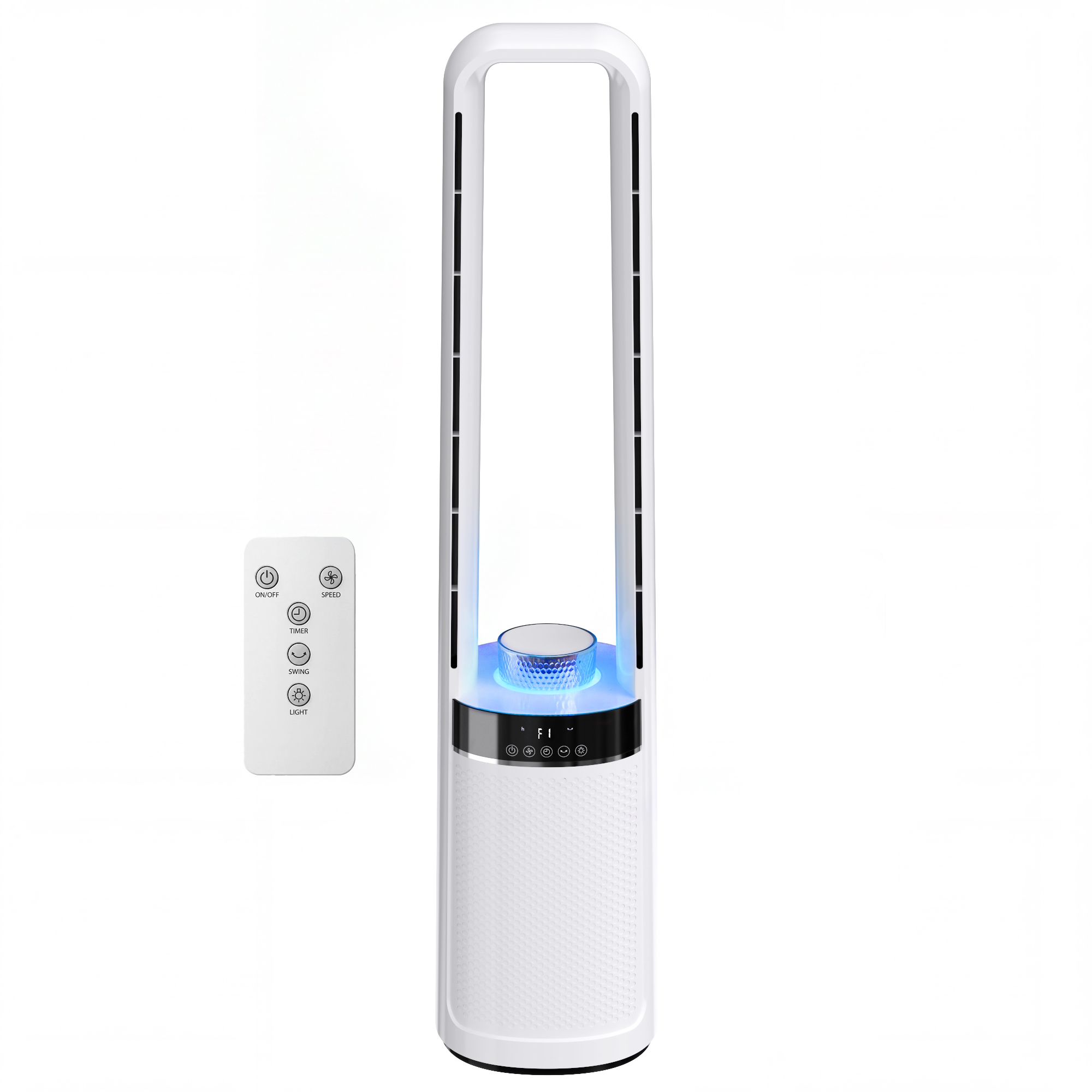 HOMCOM Ventilateur colonne silencieux 36dB, ventilateur tour pour chambre, 93,3cm de haut, oscillant à 45°, 3 vitesses, blanc