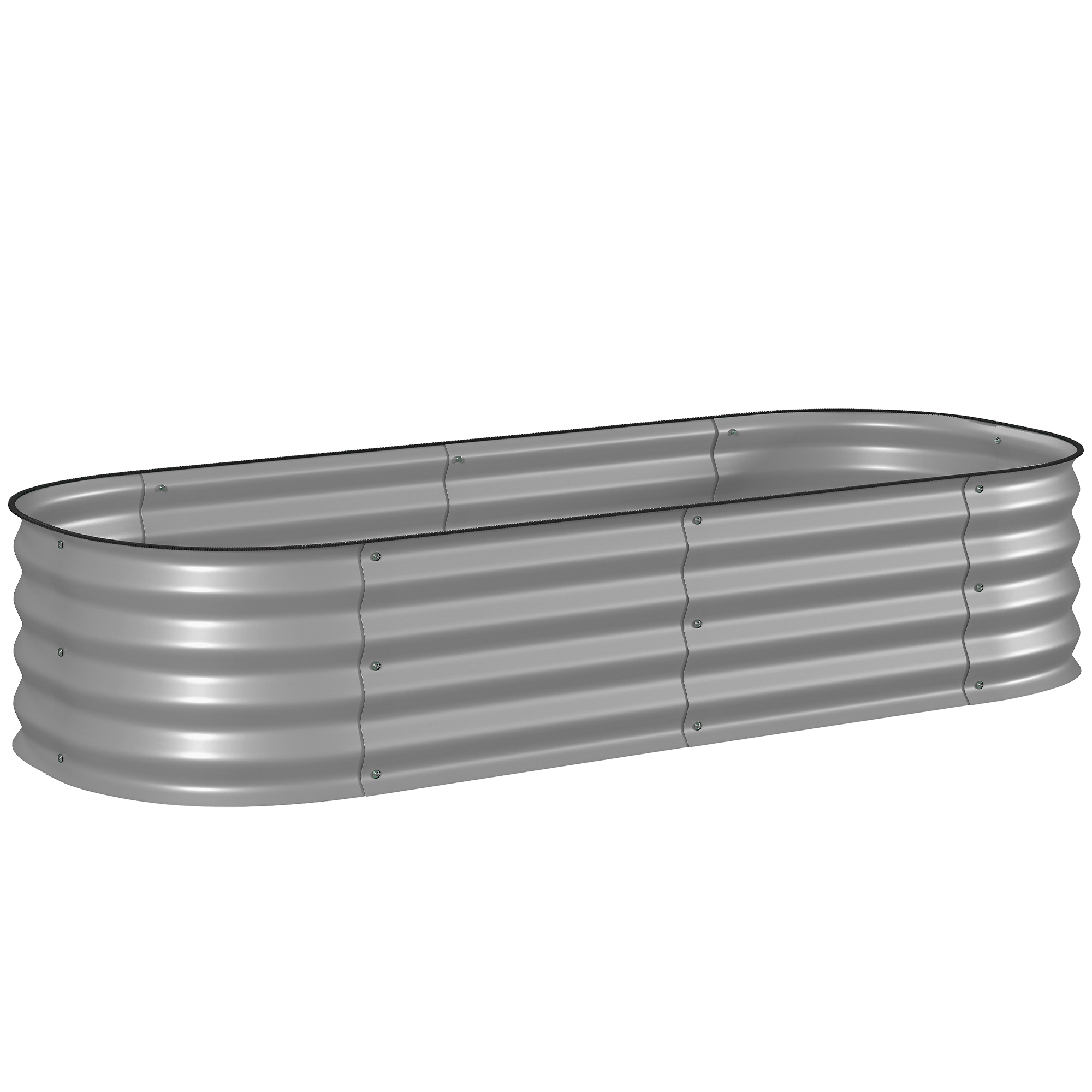 Outsunny Hochbeet Metall Pflanzkasten 150 x 62 x 30 cm Gemüsebeet DIY Blumenkasten mit offenem Boden für Garten Balkon Kräuterbeet Silber Aosom.de