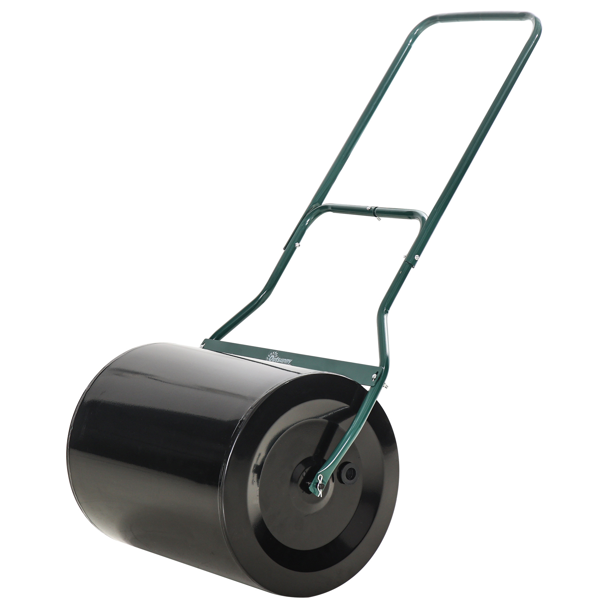 Outsunny Rouleau à gazon, rouleau de jardin 50 cm, remplissable avec 60 L d'eau ou de sable, noir et vert