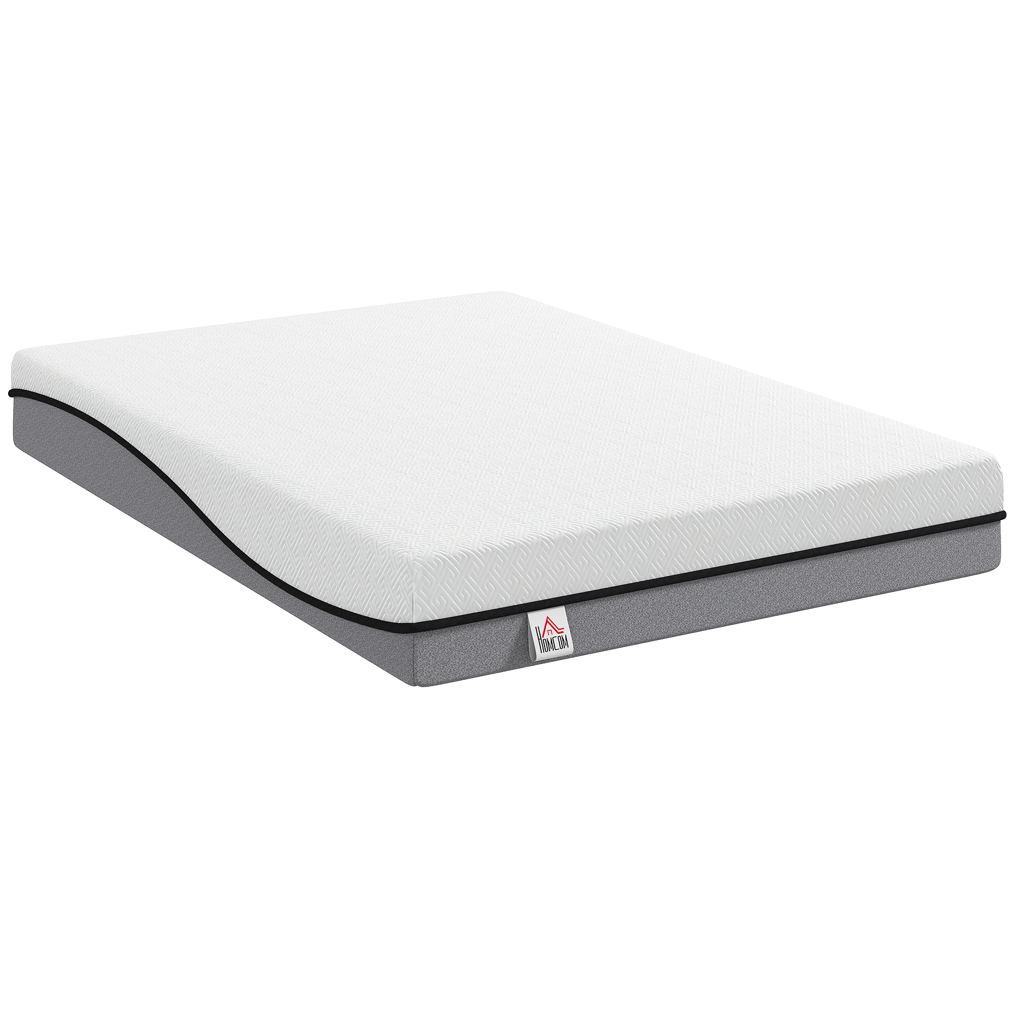 HOMCOM Materac 140x200cm H3 średnio-twardy, wys. 20 cm, ergonomiczny, oddychający z pianki memory z żelem, OEKO-TEX & CertiPUR-US | Aosom PL