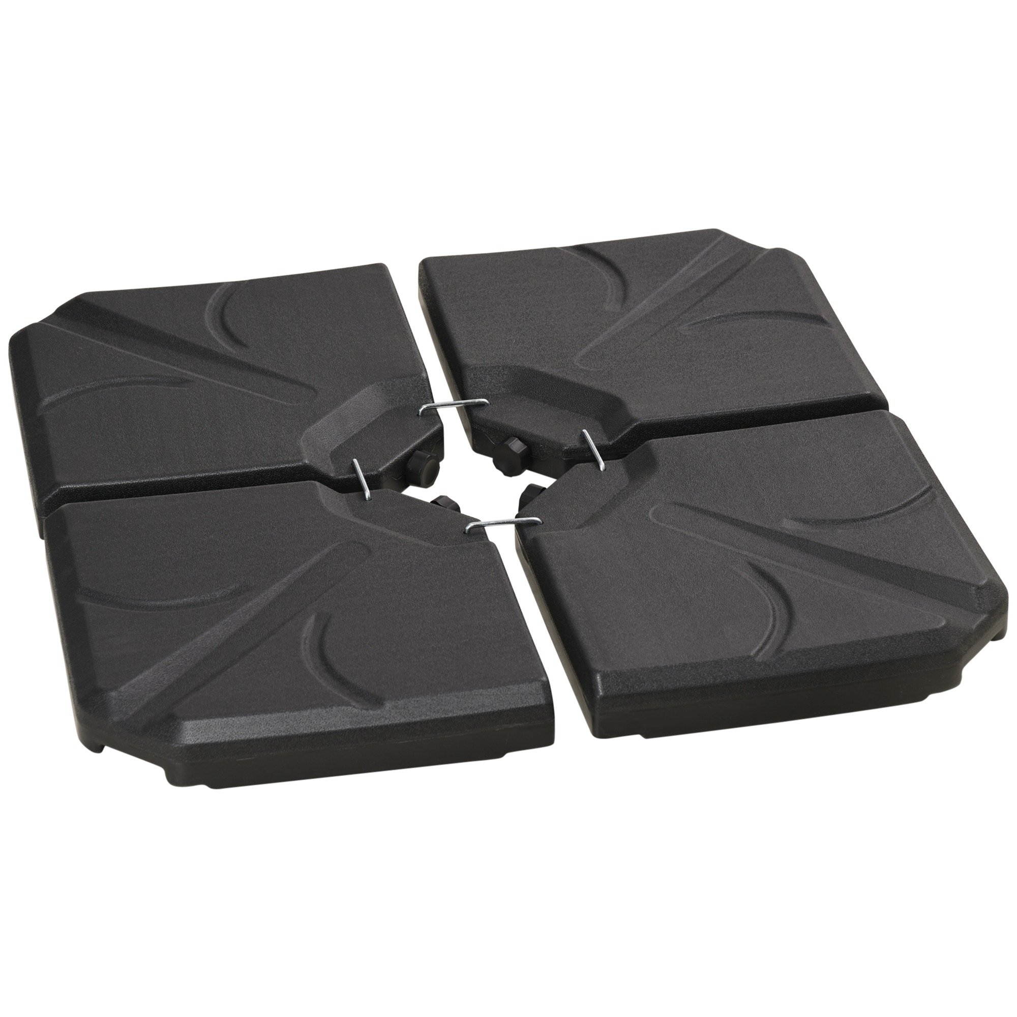Outsunny Lot de 4 pieds de parasols poids de supports pour parasol poids de lestage carré pour parasol déporté polyéthylène Aosom France