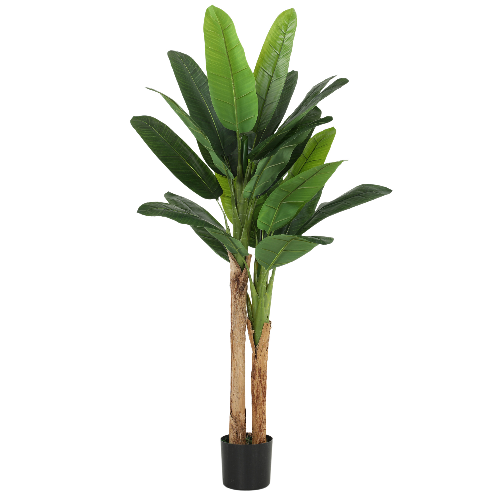 HOMCOM Set de 2 bananiere artificiale de interior, 150 cm, în ghiveci – decor pentru casă, birou, living, dormitor | Aosom Romania