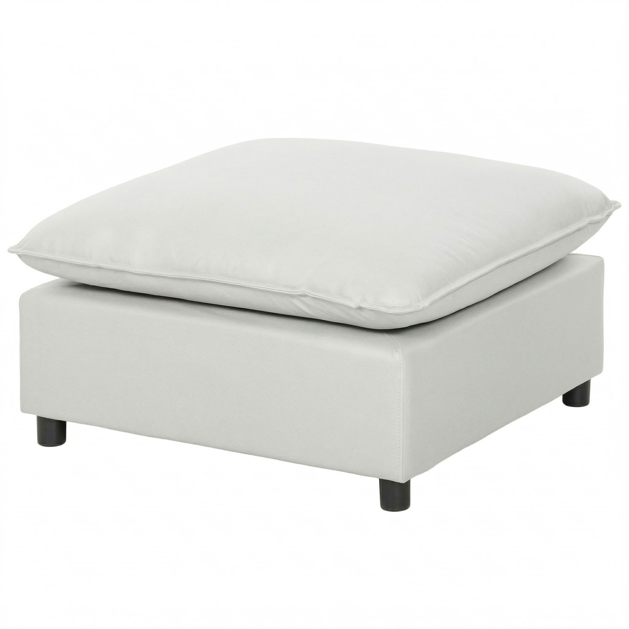 HOMCOM Repose pied salon carré, ottoman avec pieds en plastique, pouf salon pour chambre à coucher, entrée, 75x75x40 cm, gris