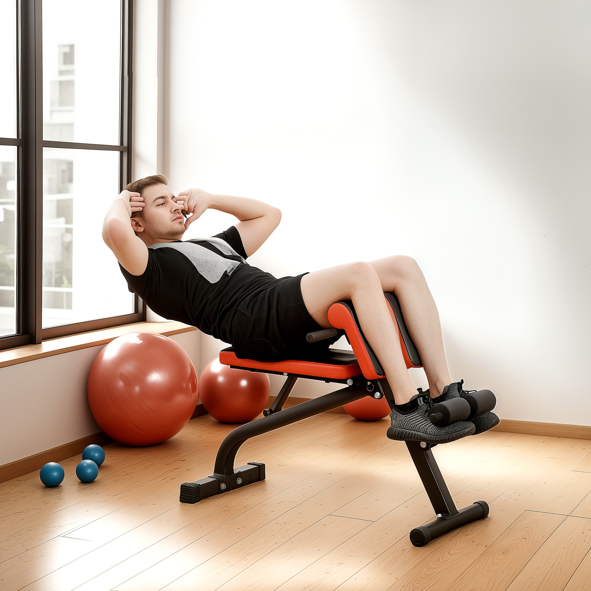 VOWVIT Banc De Musculation Pliable Réglable Multifonction - Charge 600 Kg