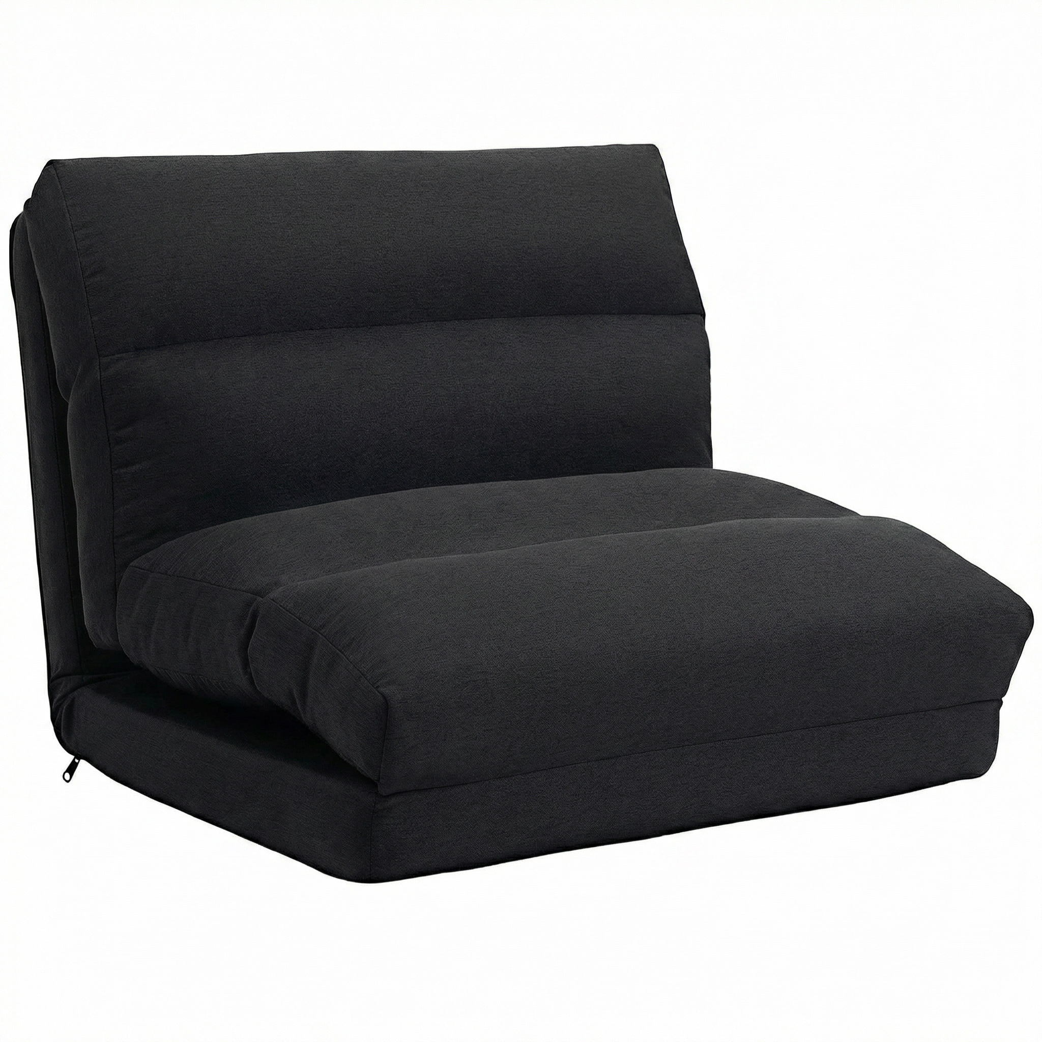 HOMCOM Fotoliu de podea canapea relax fotoliu convertibil în pat înclinabil 90° à 180° material - 70 x 72 x 56 cm - negru | Aosom Romania