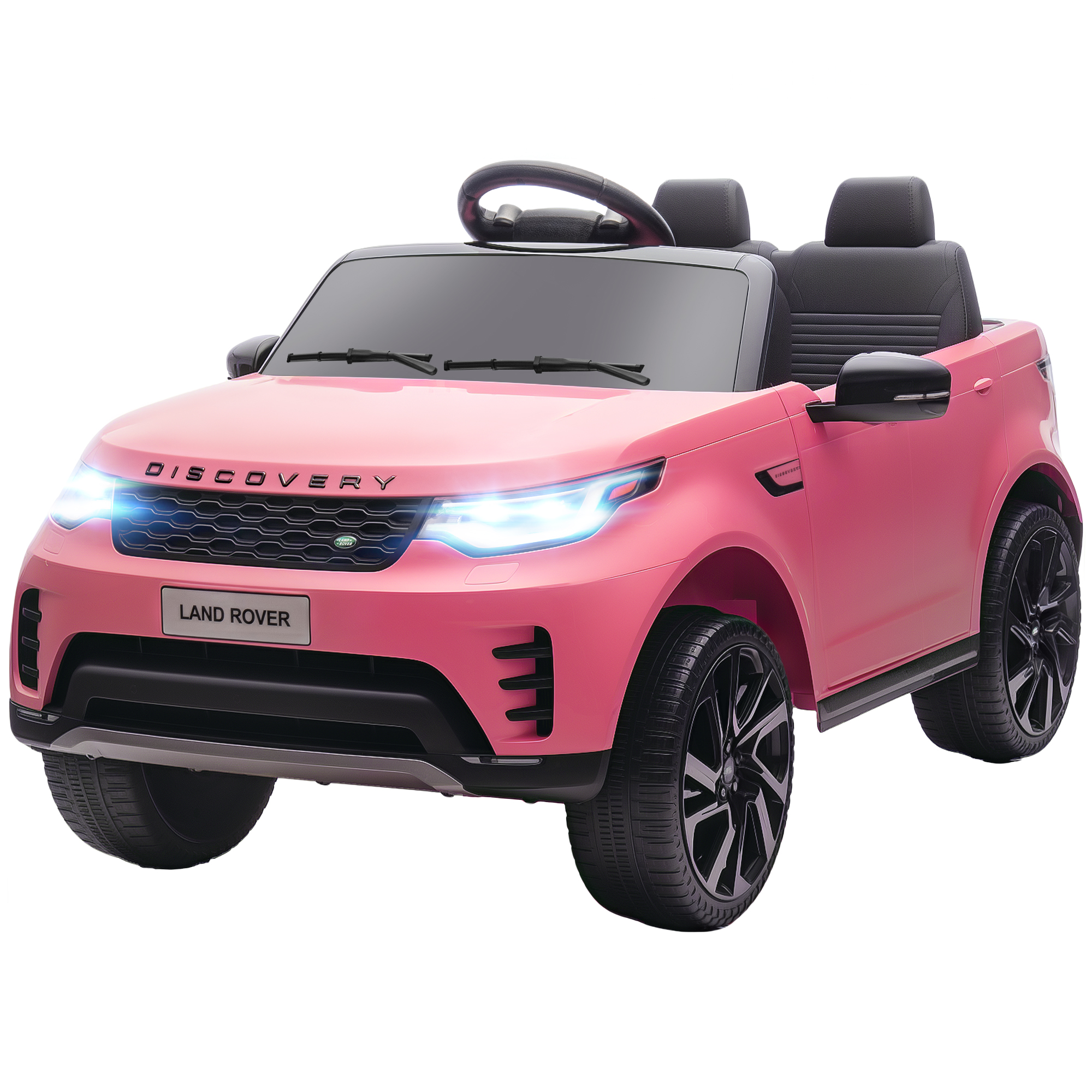 AIYAPLAY Voiture électrique enfant véhicule électrique Land Rover Discovery 12V télécommande 2,4 G 2 moteurs 105x68,5x58cm rose