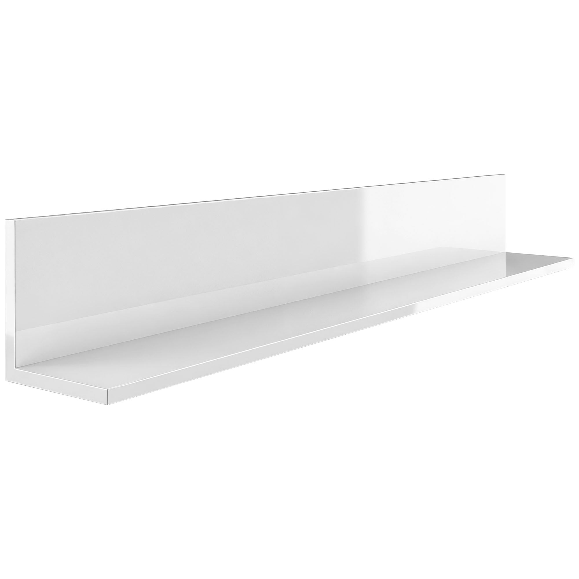 HOMCOM Wandregal für Wohnzimmer und Schlafzimmer, Stärke 1.5 cm, Holz mit Hochglanz-Finish, Hochglanzweiß