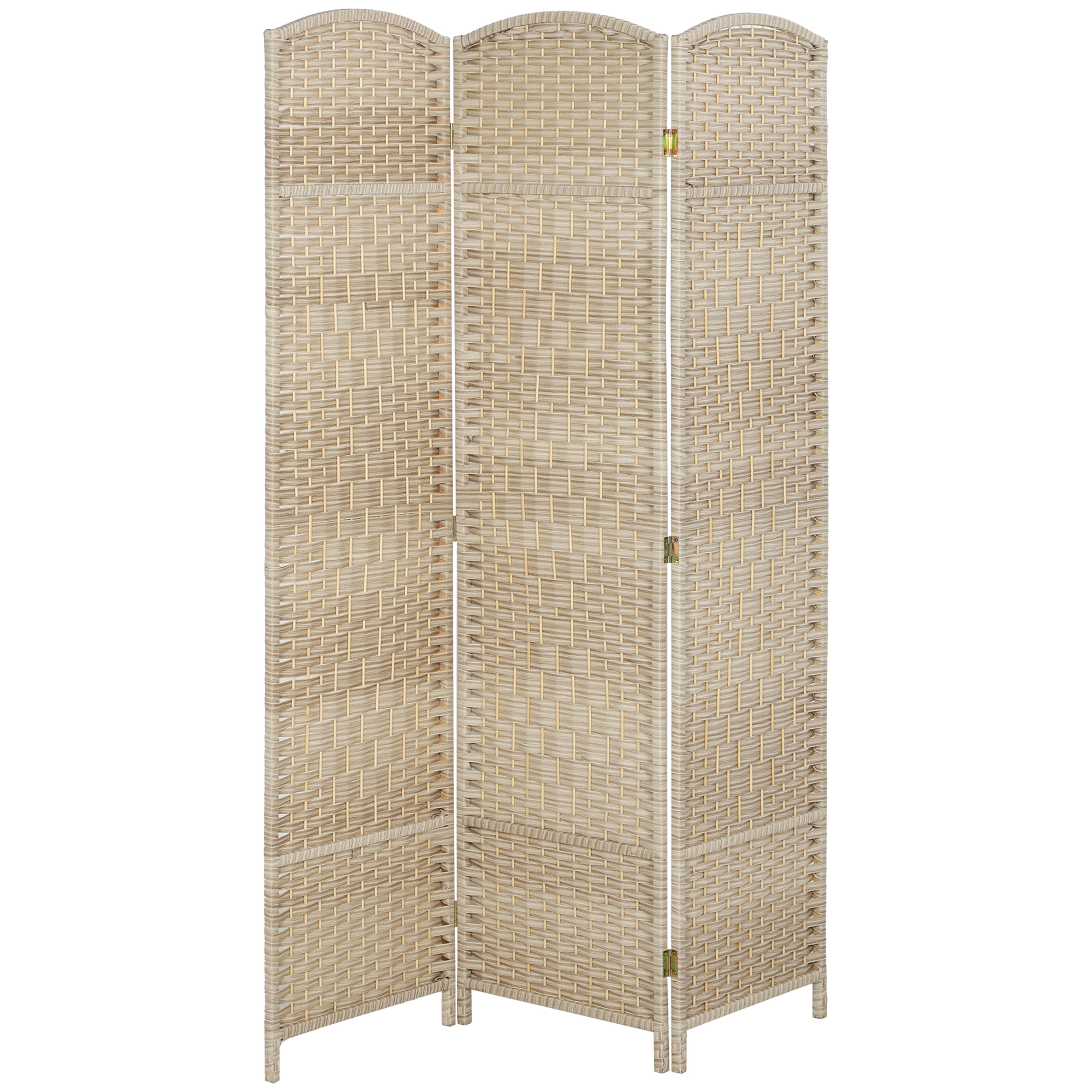 HOMCOM Paravent intérieur en bois 3 panneaux séparateur de pièce pliable pour salon chambre 135 x 180 cm chêne