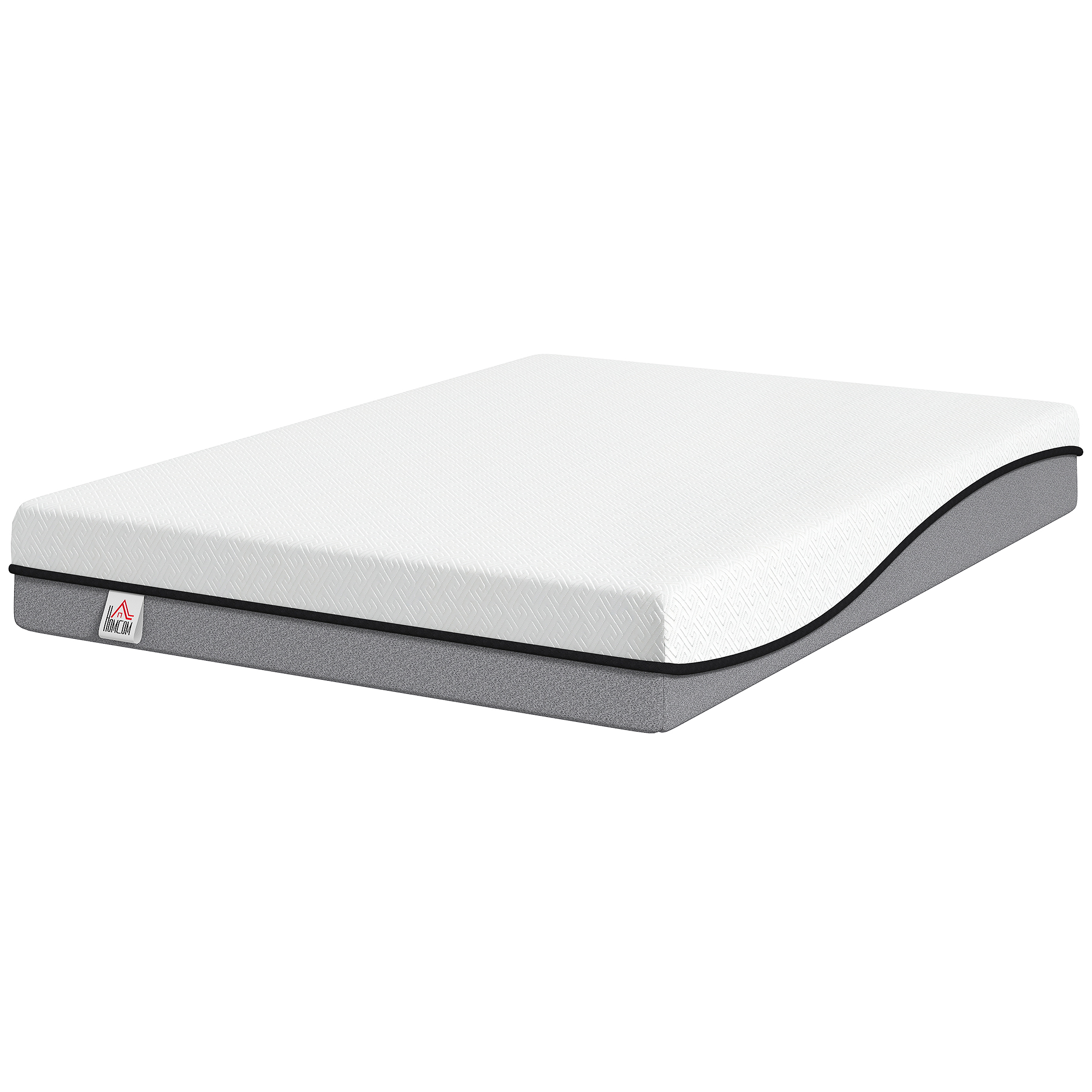 HOMCOM Matelas 140x200cm H3 mi-ferme 20 cm d'épaisseur Ergonomique, respirant en mousse à mémoire infusée de gel, Öko-Tex & CertiPUR