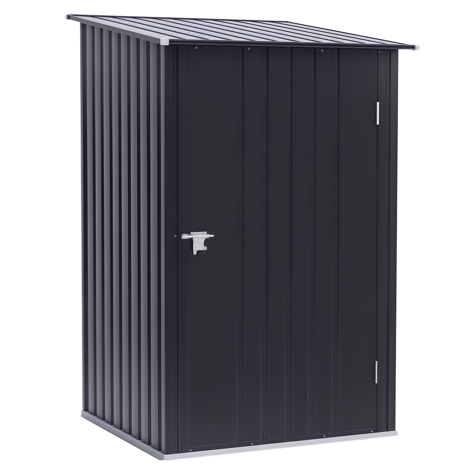 Outsunny Cabane de jardin en Acier Abri pour jardin Abri de jardin metal Ondulé Anthracite avec Porte Verrouillable 1x1,03x1,6m Aosom France