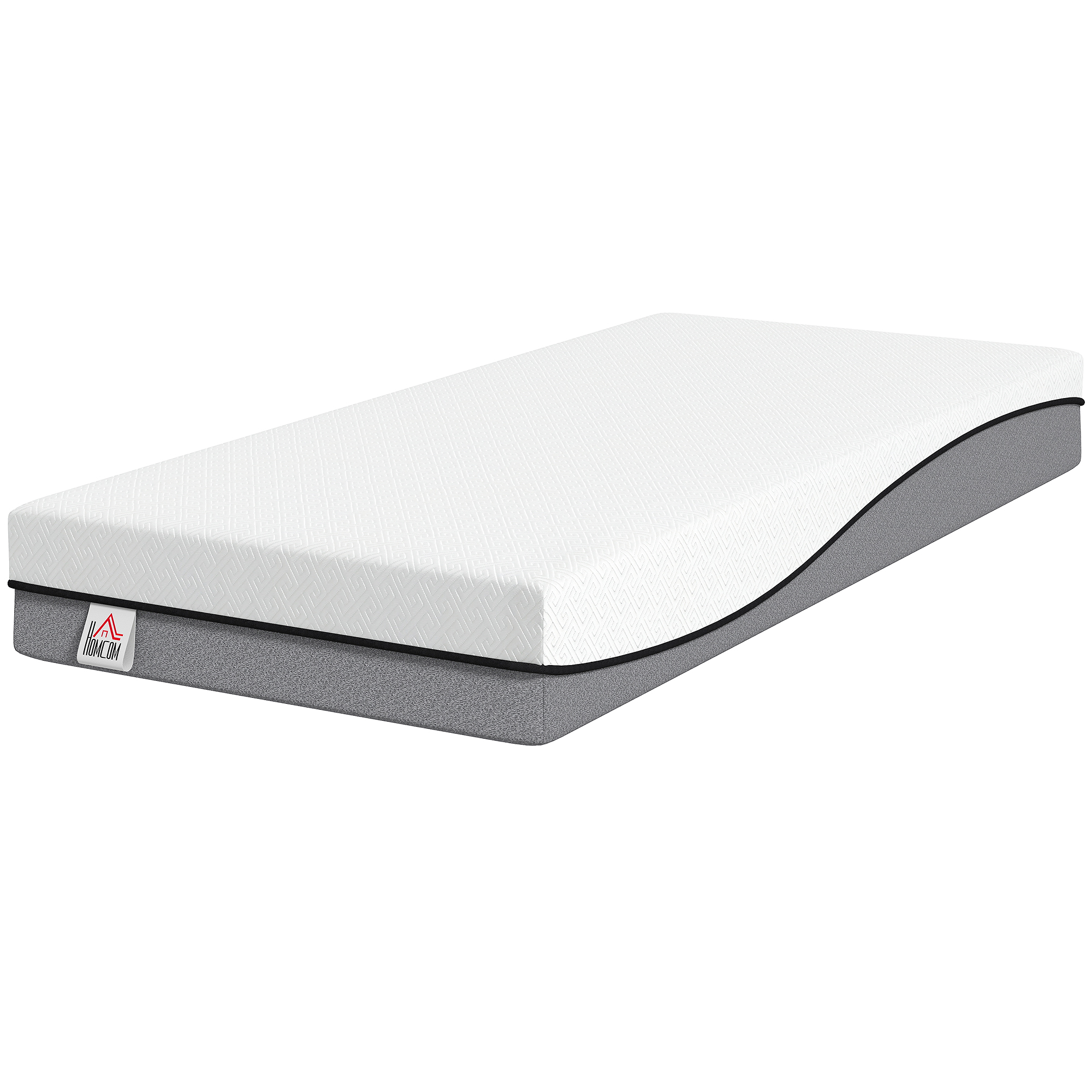HOMCOM Matelas à ressorts ensachés avec mousse à mémoire infusée au thé vert H3 fermeté Öko-TEX & CertiPUR 200x90x20 cm Gris