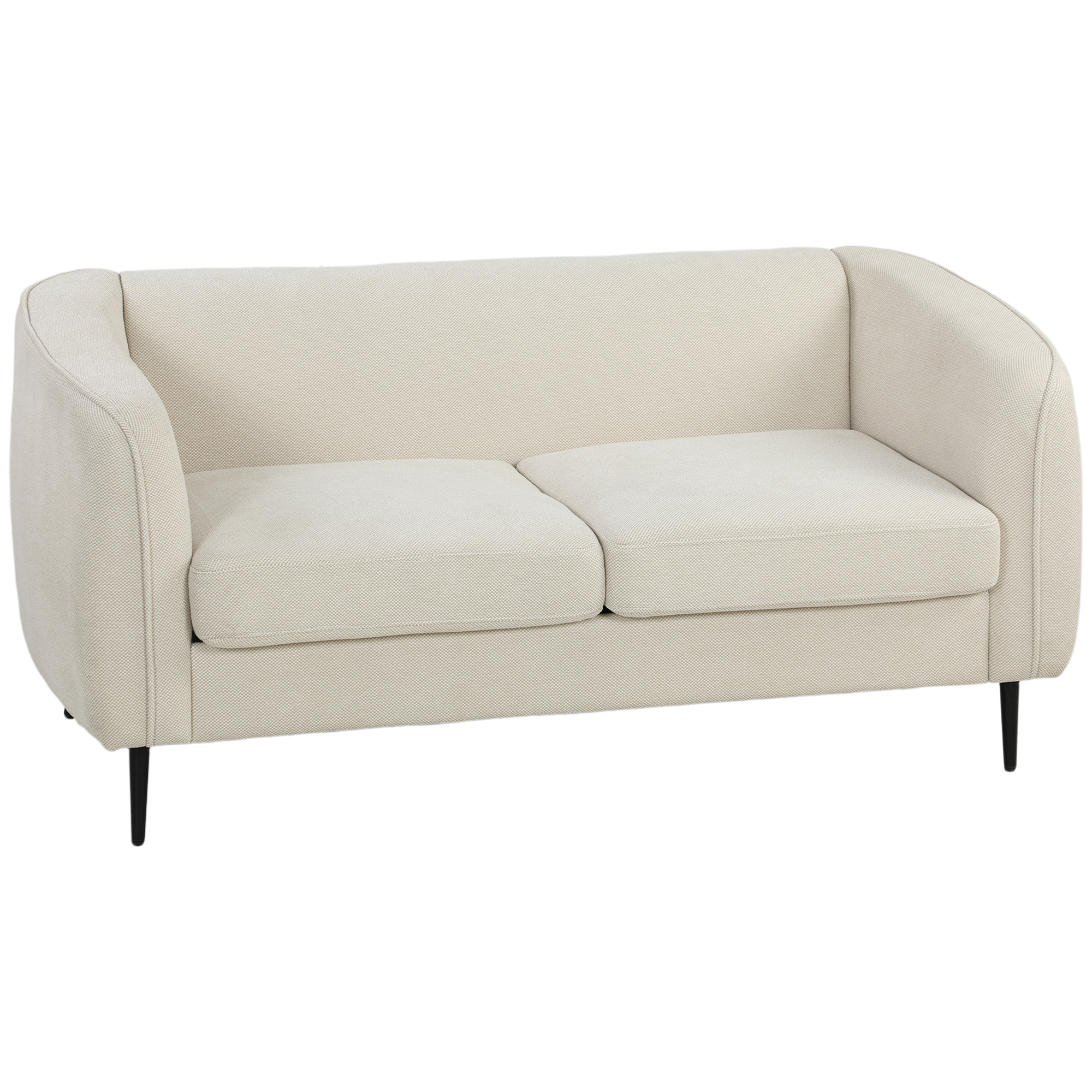 HOMCOM 2-Sitzer-Sofa aus Velours, modernes Wohnzimmersofa 160 cm, breite gepolsterte Sitzfläche, dickes Taschenfederkernkissen, Metallfüße, 300 kg Tragkraft, für Schlafzimmer, Wohnung, kleine Räume, beige Aosom