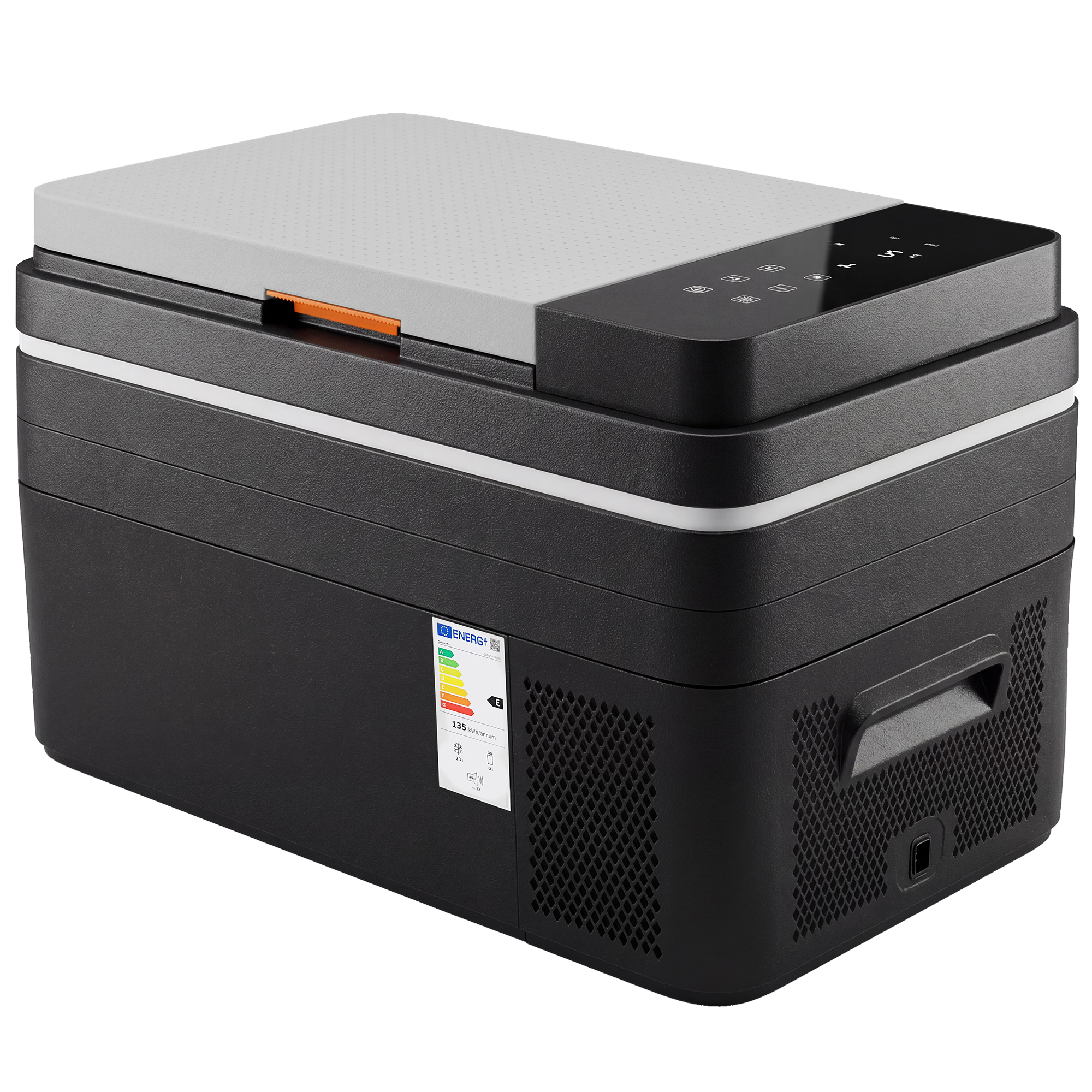 Outsunny Glacière Électrique Voiture 30L, Contrôle via Application, Modes MAX & ECO, 12V/240V, -20 à 20 °C, 62,3x37,8x37cm, Noir