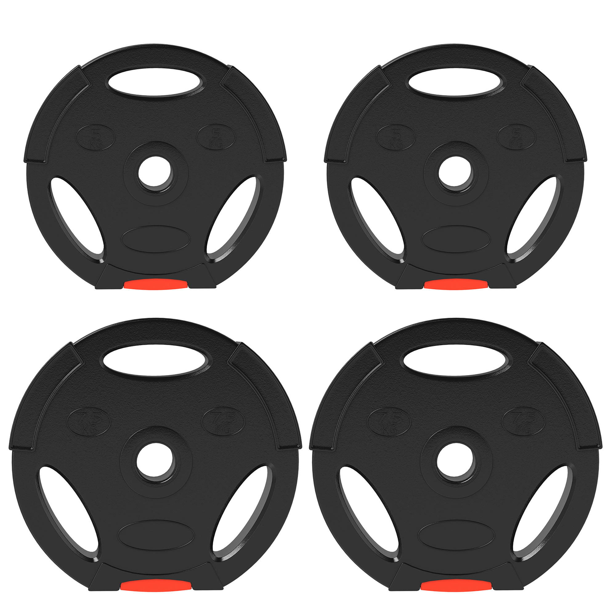 SPORTNOW Set de Discuri de Greutăți, cu Două Discuri de 7,5 kg și Două de 5 kg, Negru | Aosom Romania