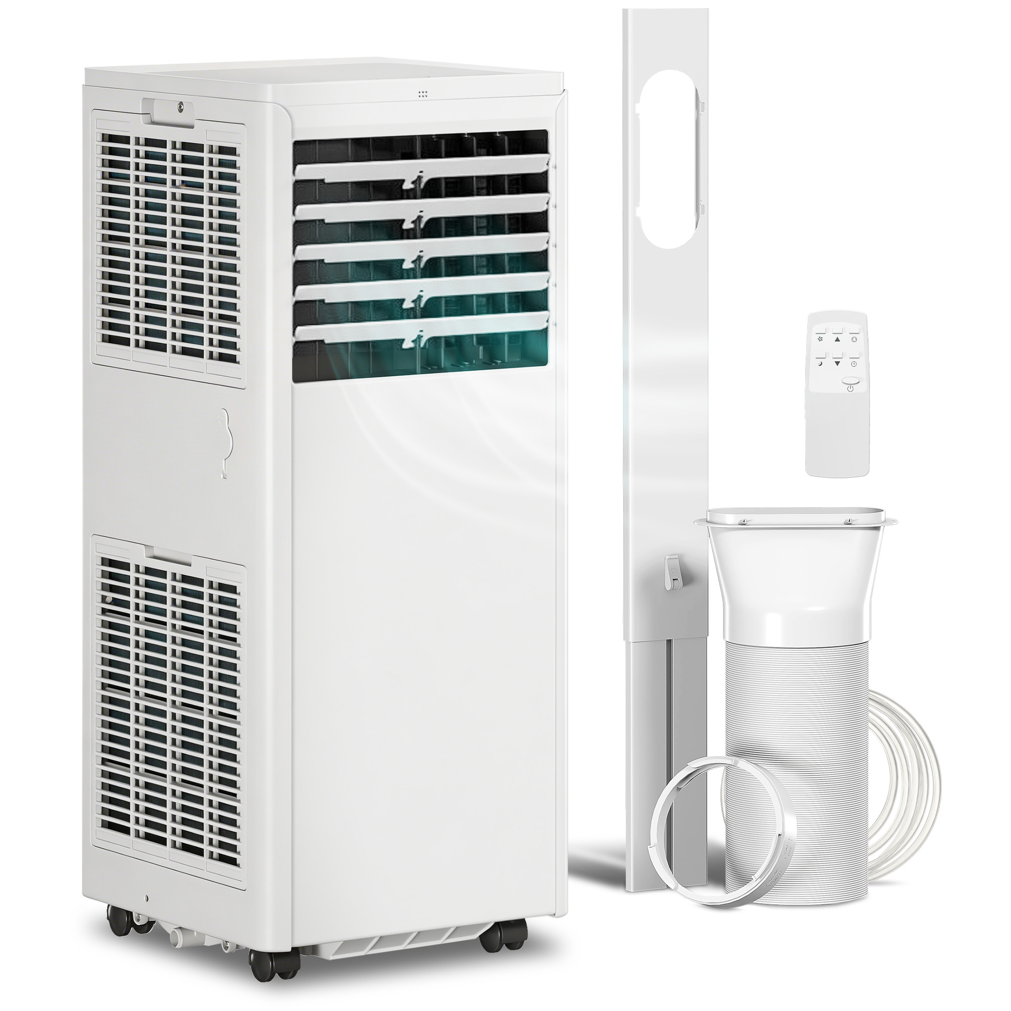 HOMCOM Aparat de Aer Condiționat Portabil 5000 BTU, Unitate 4-în-1: Răcire, Dezumidificare, Ventilator, Modul Sleep | Aosom Romania
