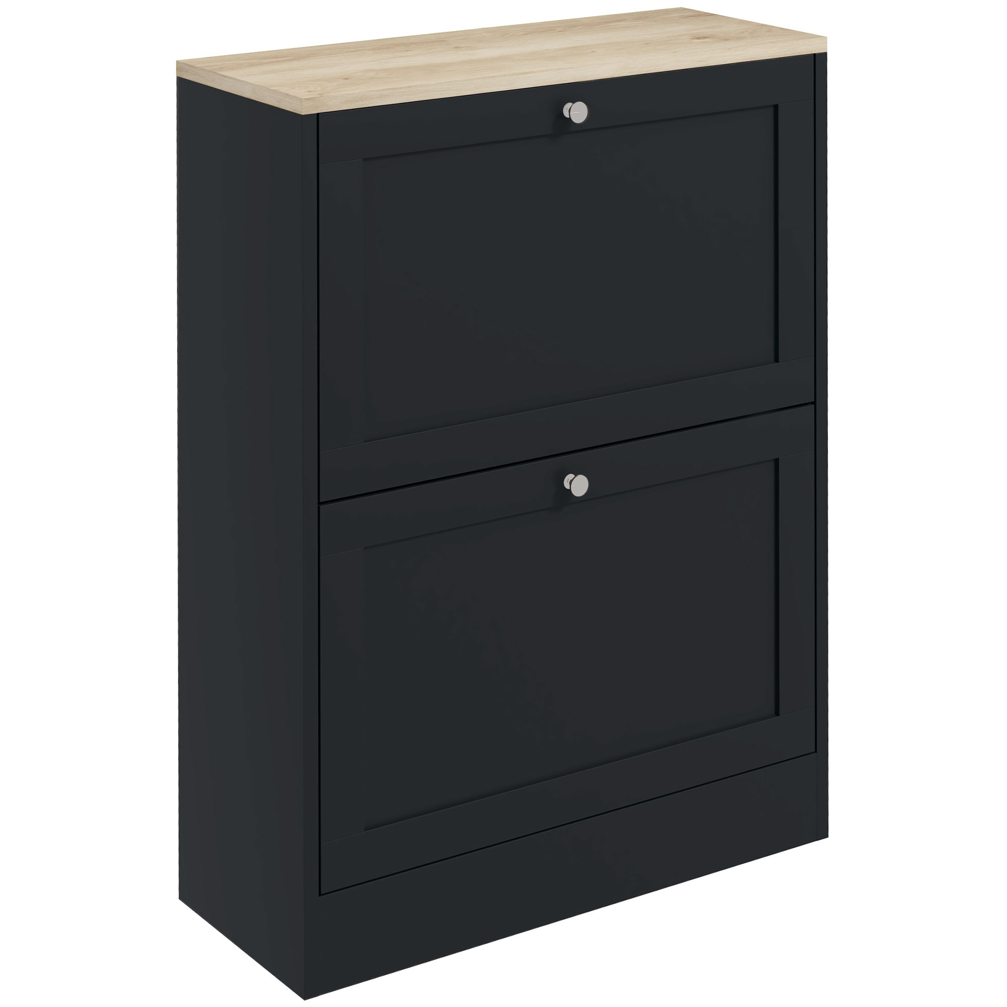 HOMCOM Schuhschrank für 12 Paar, schmaler moderner Schuhschrank mit 2 Klappfächern und verstellbaren Einlegeböden, für Flur und Eingang, 60 x 23,5 x 80 cm, Schwarz Aosom