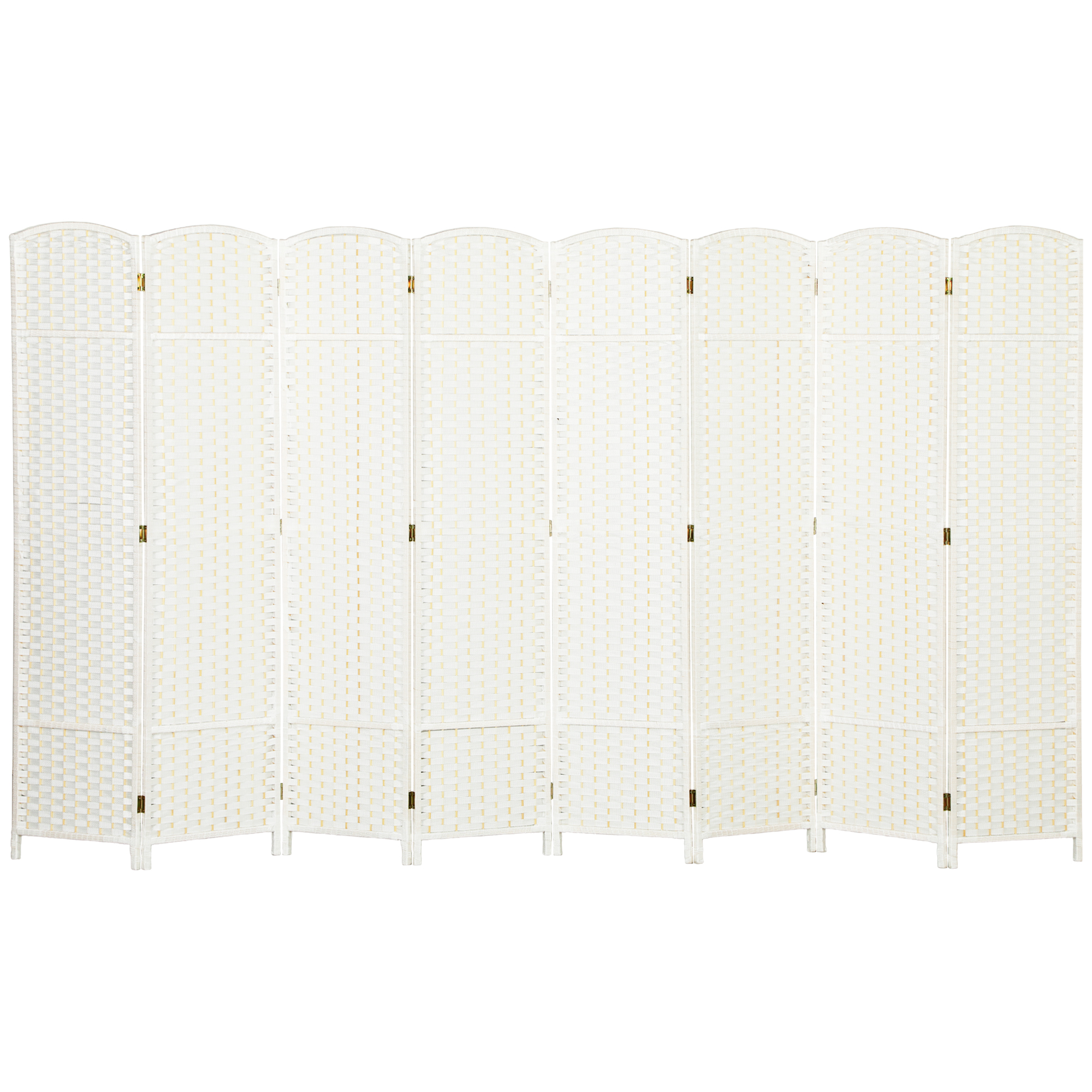 HOMCOM Séparateur de pièce 8 panneaux, écran d'intimité pliable, paroi d'intimité pour salon, chambre, bureau à domicile, blanc