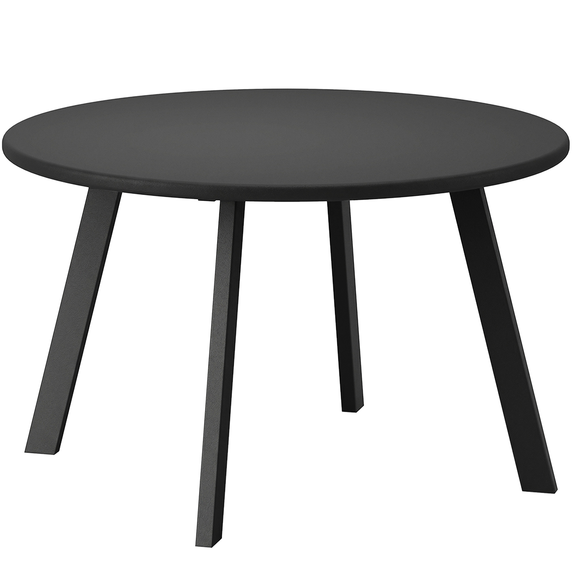 Outsunny Beistelltisch Balkontisch aus Metall Rund Kaffeetisch wetterfest Gartentisch pflegeleicht Sofatisch Outdoor Tisch für Balkon Garten Terrasse Veranda Wohnzimmer Ø70 x 42H cm Schwarz Aosom