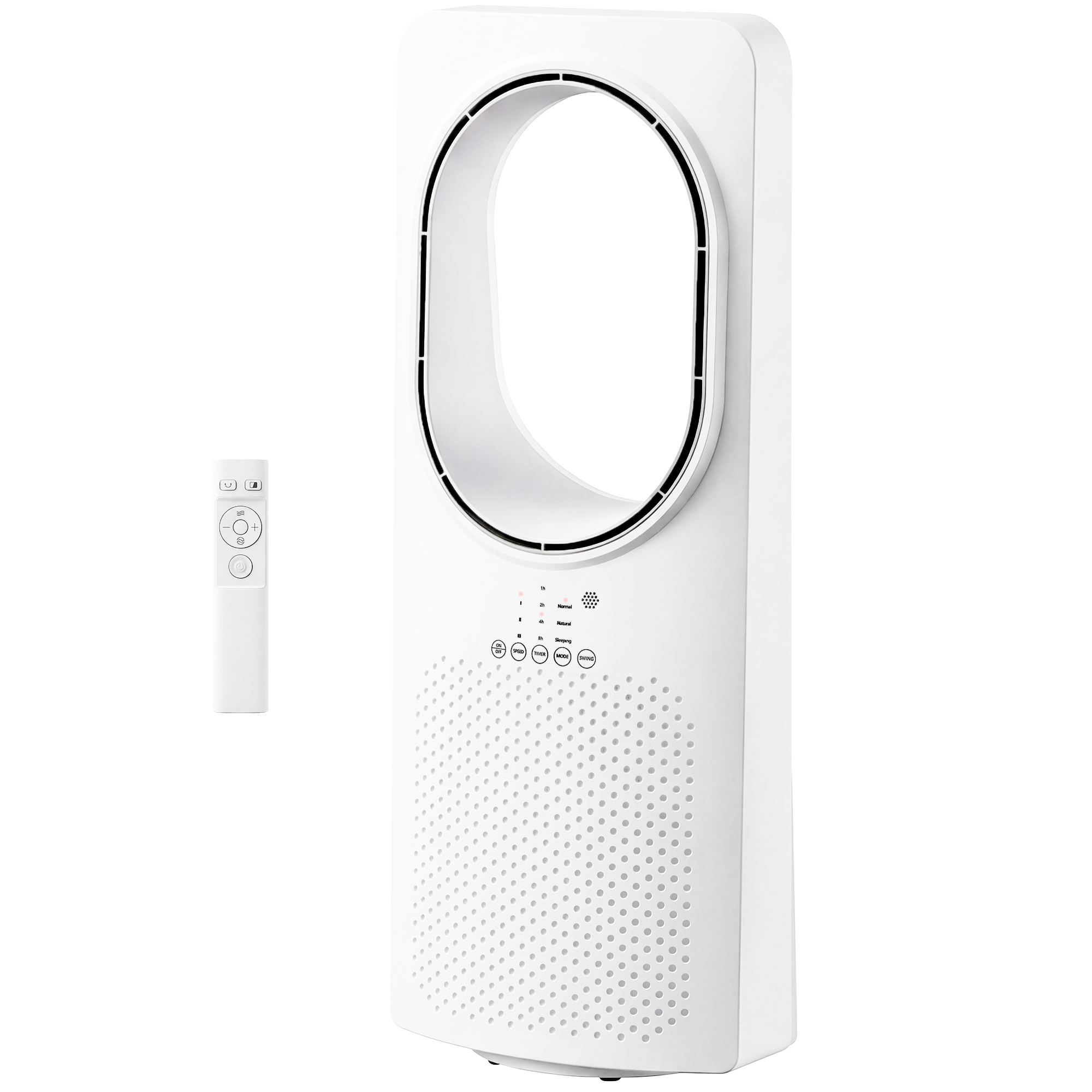HOMCOM Ventilateur colonne ultra-silencieux 36 dB, ventilateur tour, oscillant à 45°, 3 vitesses, 3 modes, télécommande, noir