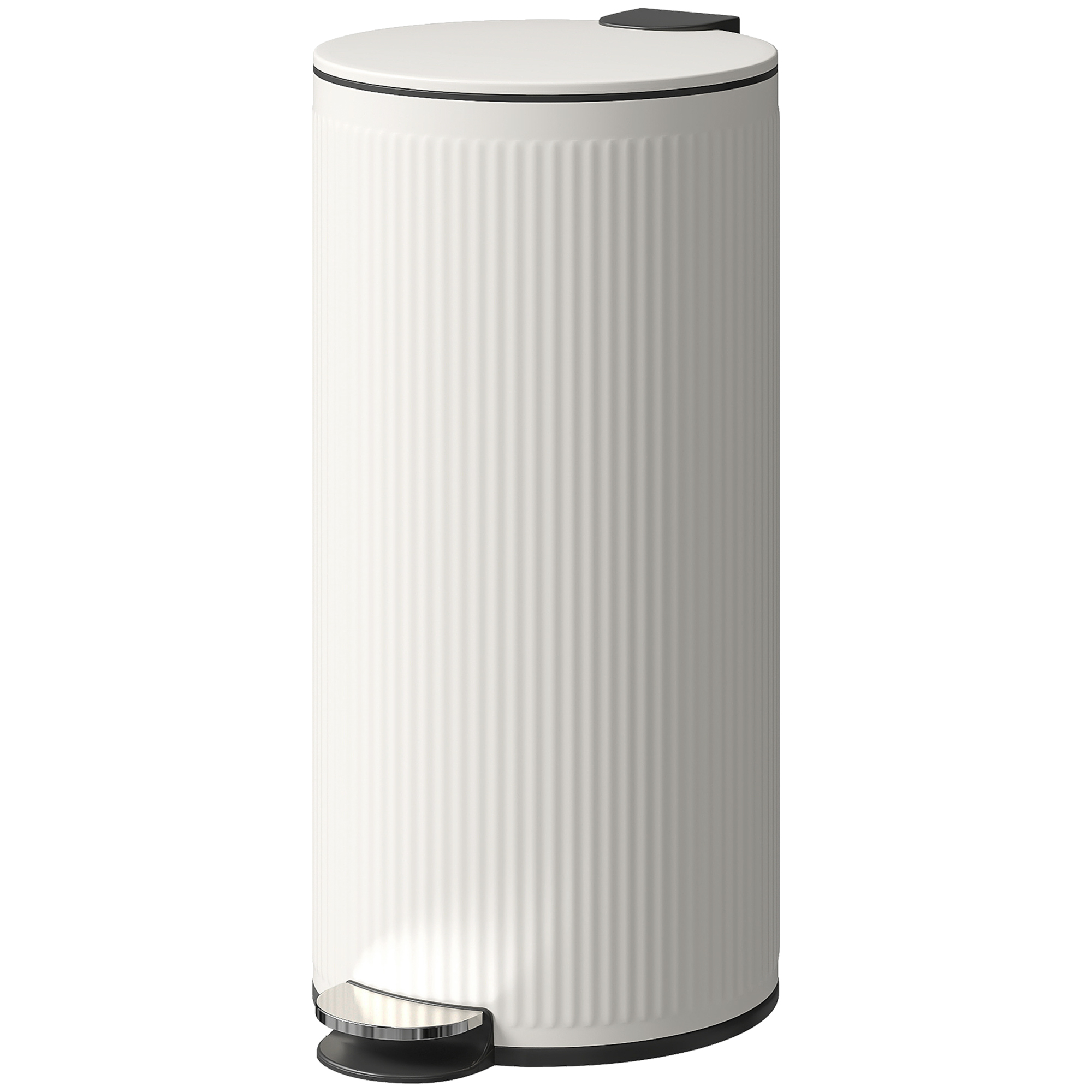 HOMCOM Poubelle cuisine 30L, poubelle à pédale avec seau intérieur amovible, couvercle à fermeture douce, 36x30x60,5cm, crème