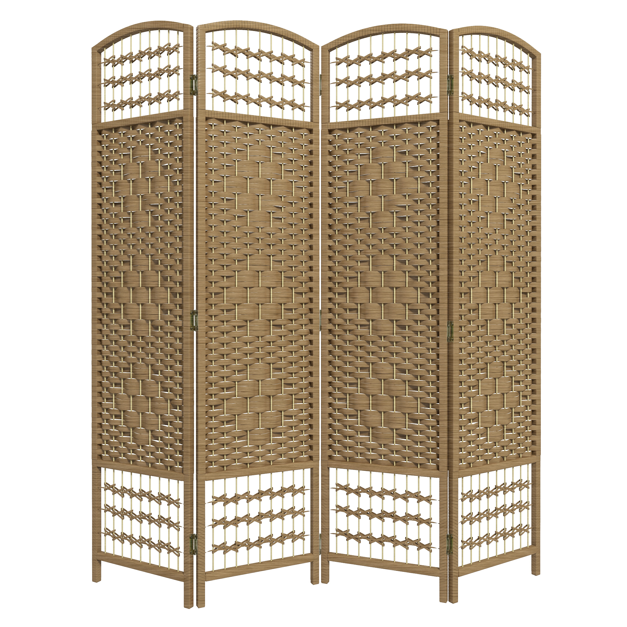 HOMCOM Paravent intérieur en bois séparateur de pièce cloison pliable 4 panneaux 160 x 170 cm bois naturel