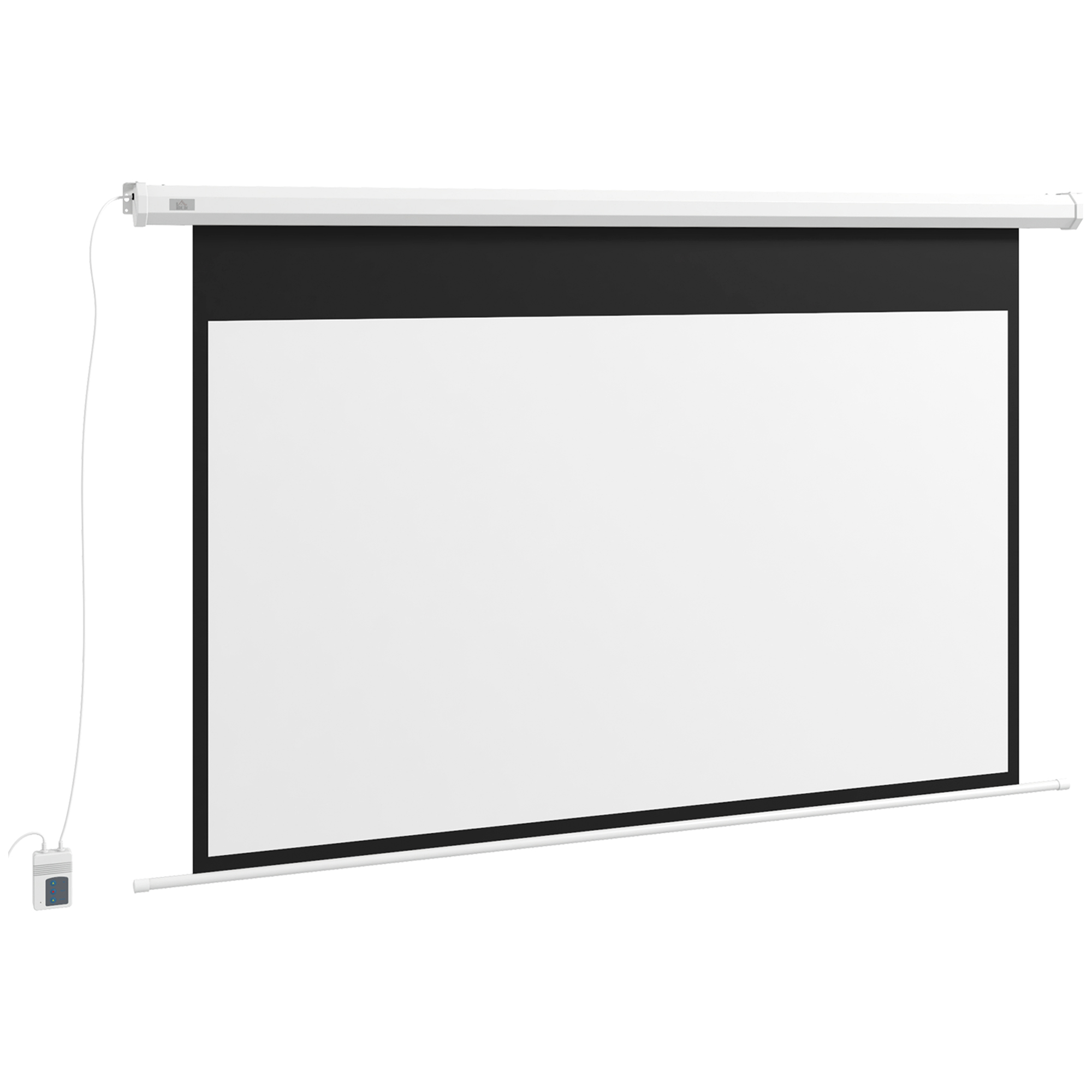 HOMCOM Beamer Leinwand 186 x 105 cm 84 Zoll 16:9 HD 4K Elektrische Projektionsleinwand Motor Leinwand mit Fernbedienung für Heimkino oder Büro-Präsentationen Aosom